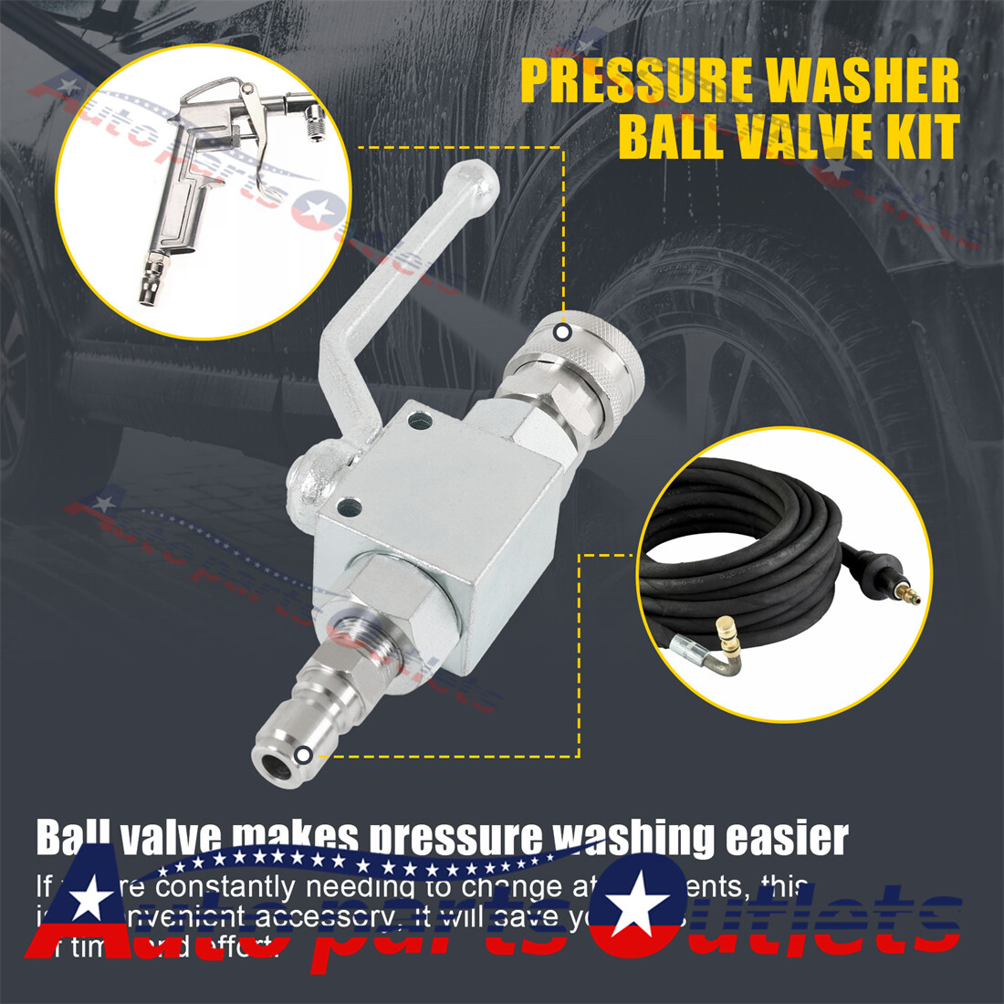 New 4500 Psi 3/8″ Fitting Female Out Steel Ball Valve For Pressure Washers Max