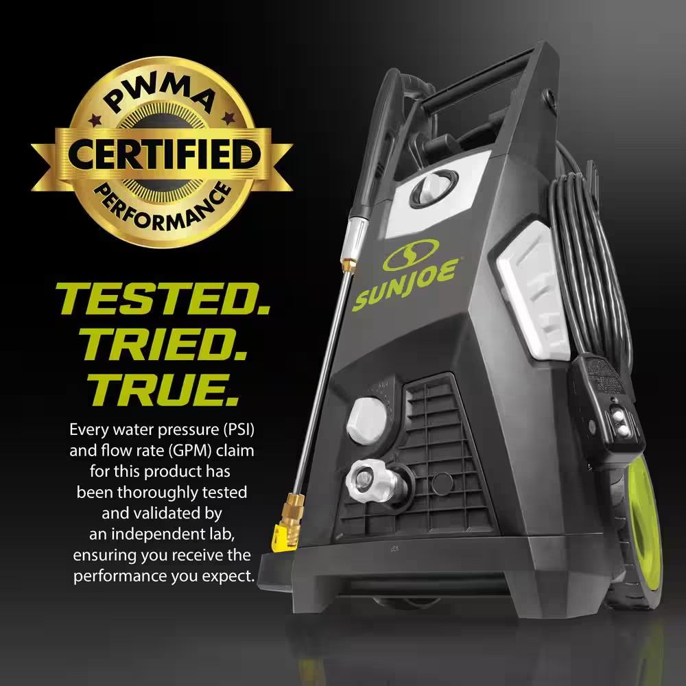 2000 PSI (PWMA Certified) 1.09 GPM 13A Brushless Electric Pressure Washer W/ Bra