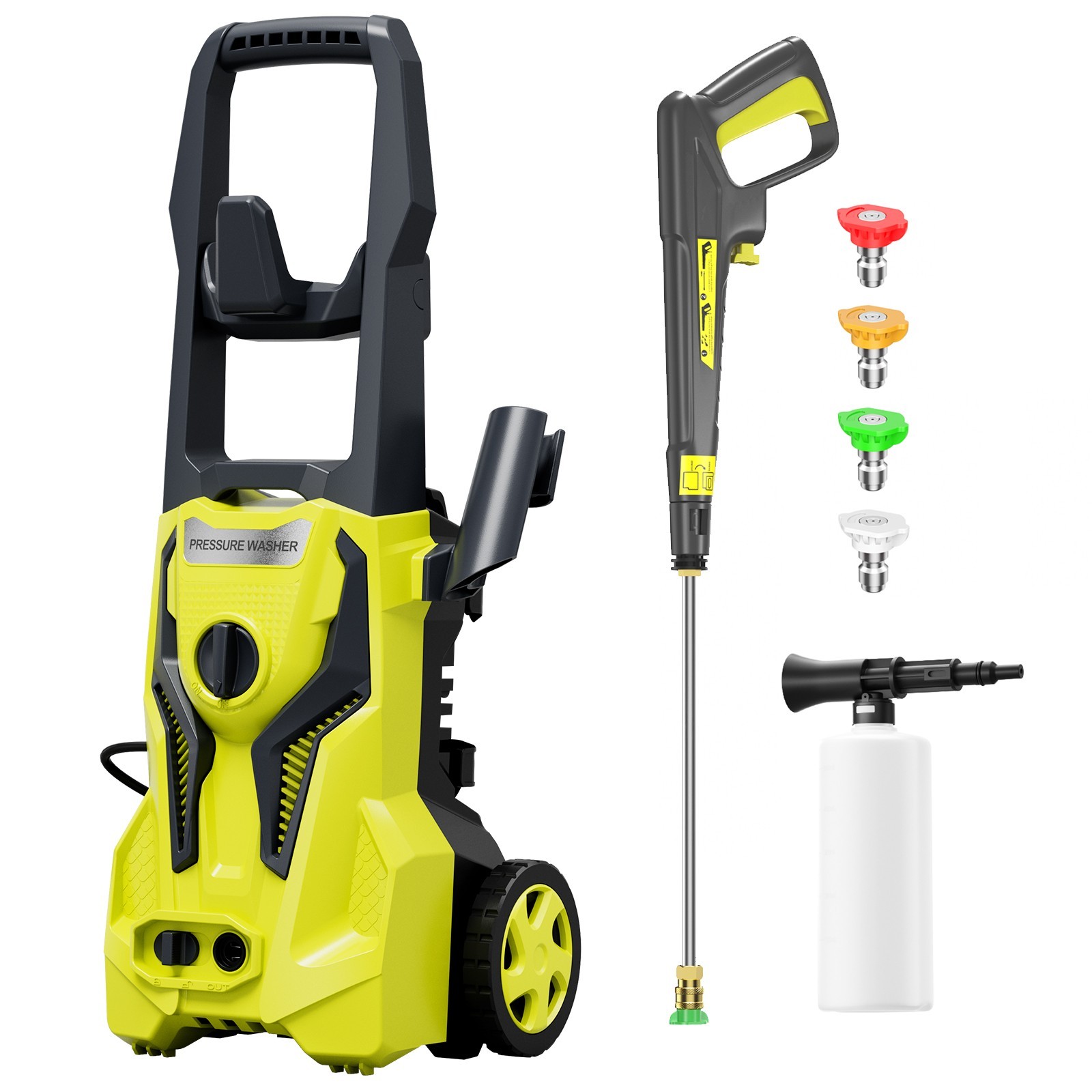 Pressure Washer 4200PSI 2.5GPM, Foam Cannon, Stainless Steel Lance, for Car