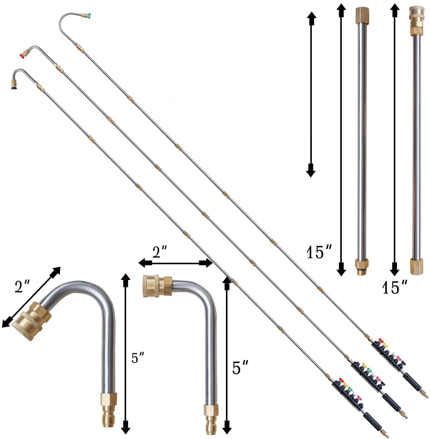 97″ Pressure Washer Extension Wand Power Lance Spray Gun Nozzle 4000PSI 25Pc