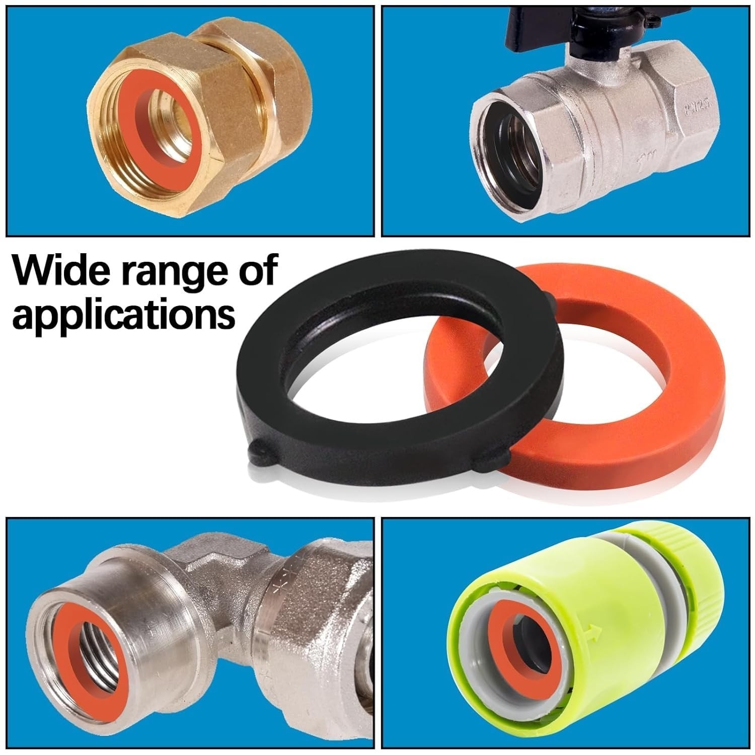 Arandelas De Goma Para Manguera 3/4”, Sellos Resistentes, Pack 80 Unidades NUEVO