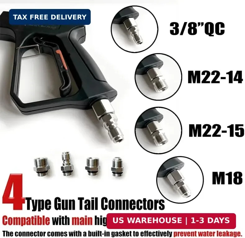 Swivel Pressure Washer Gun,Sturdy 5000PSI Short Power Washer Wand Carwash Spray