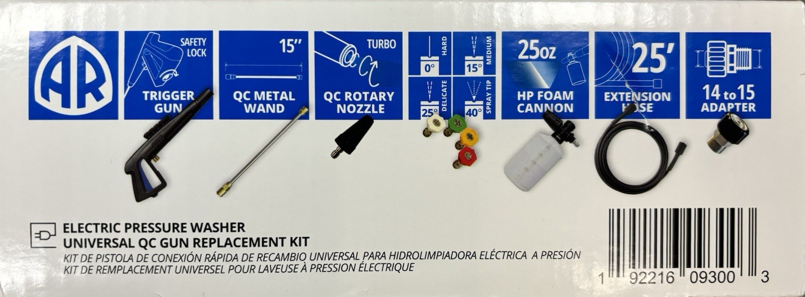AR Blue Clean Electric Pressure Washer Universal QC Replacement Kit – PW909300K