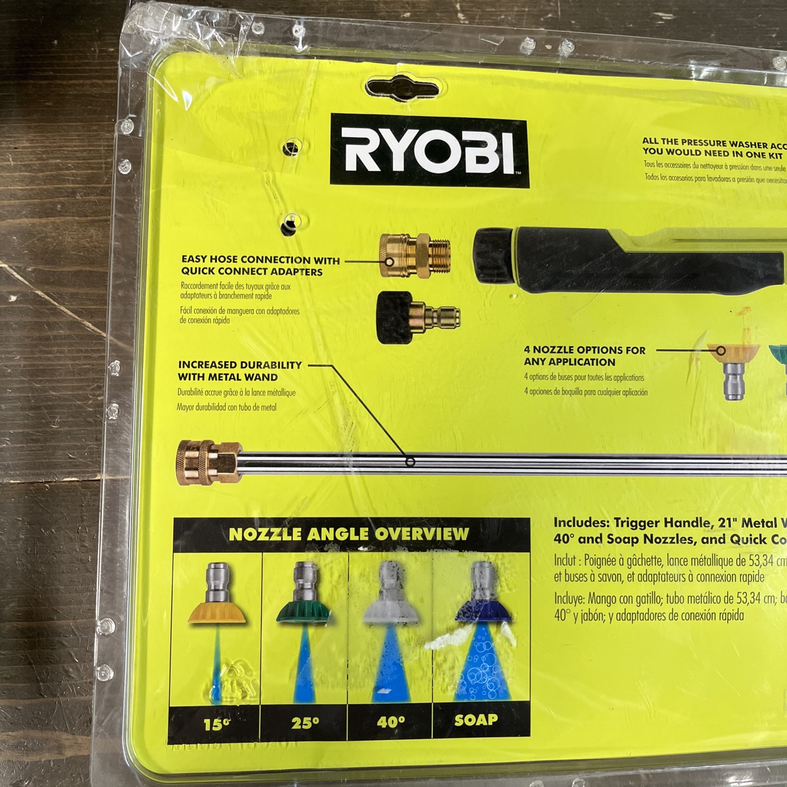 RYOBI Pressure Washer Trigger Handle Kit, Quick-Connect Adaptors, 3600 PSI