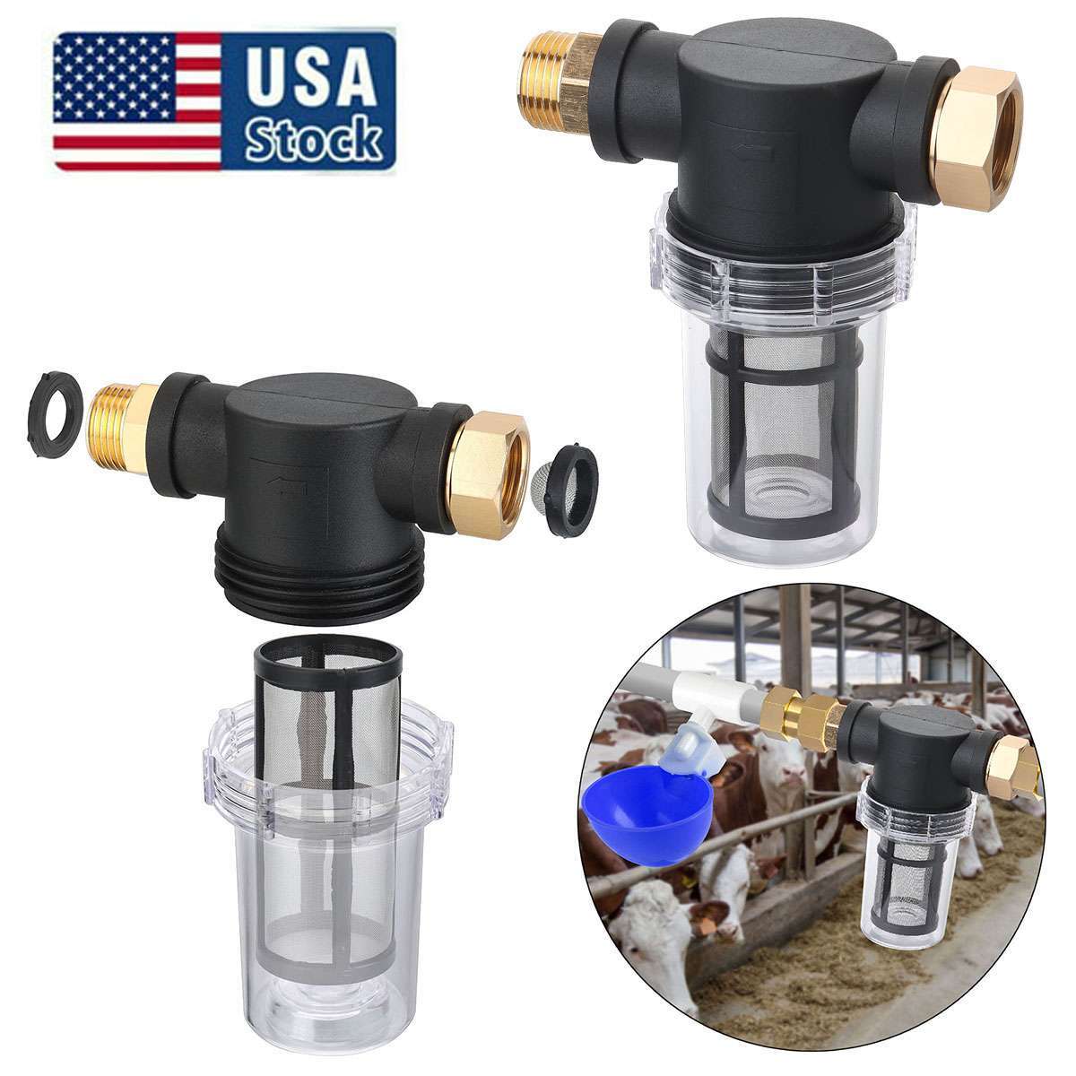 1/2Sets Water Garden Hose Inlet Filter Pressure Washer Washing Machine Sediment