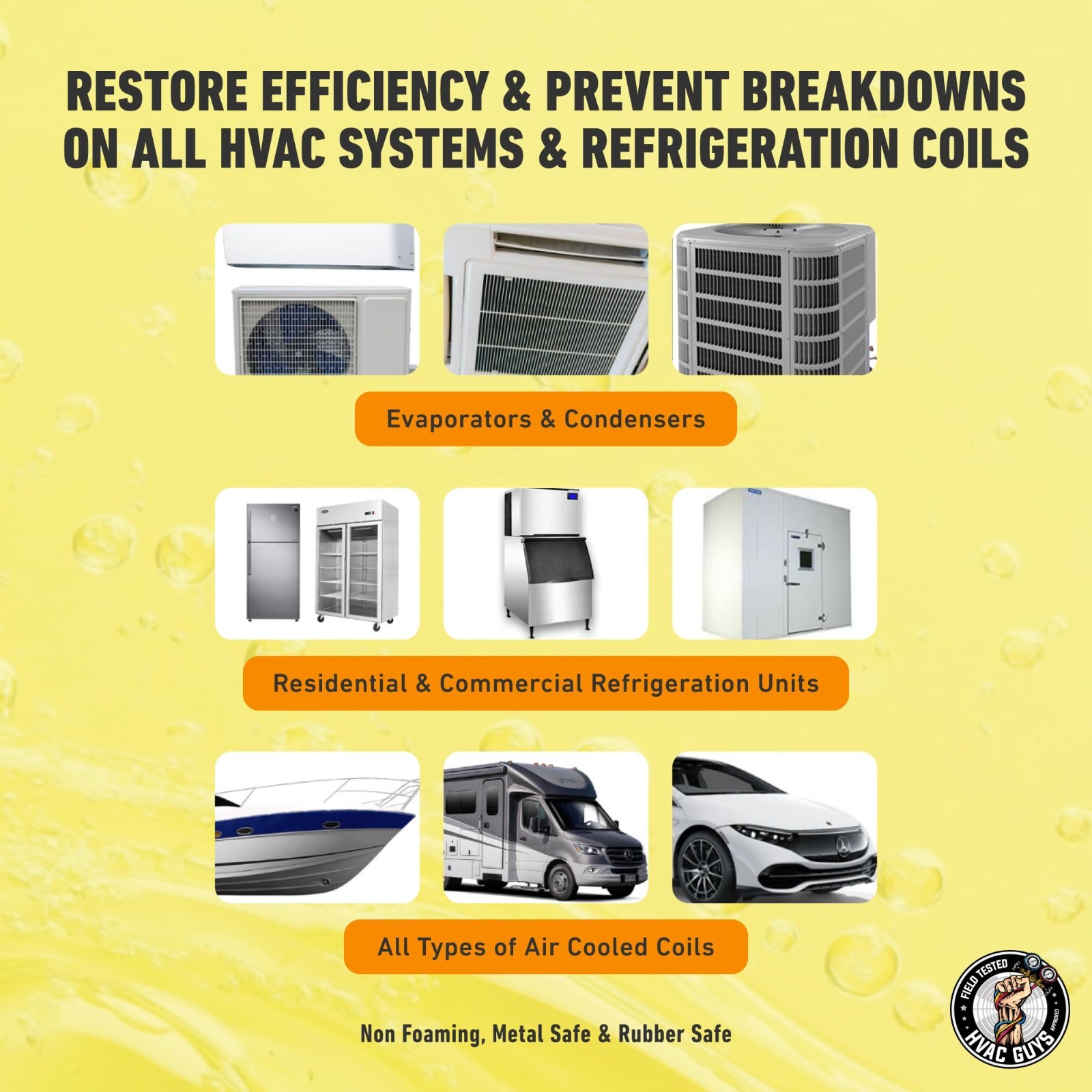 Powerful AC Coil Cleaner for Condensers & Evaporators | No Rinse | 1 Quart