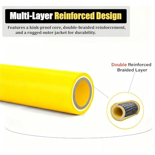 Pressure Washer Hose 50FT for Power Washer, 4200 PSI Kink Resistant 50ft Yellow