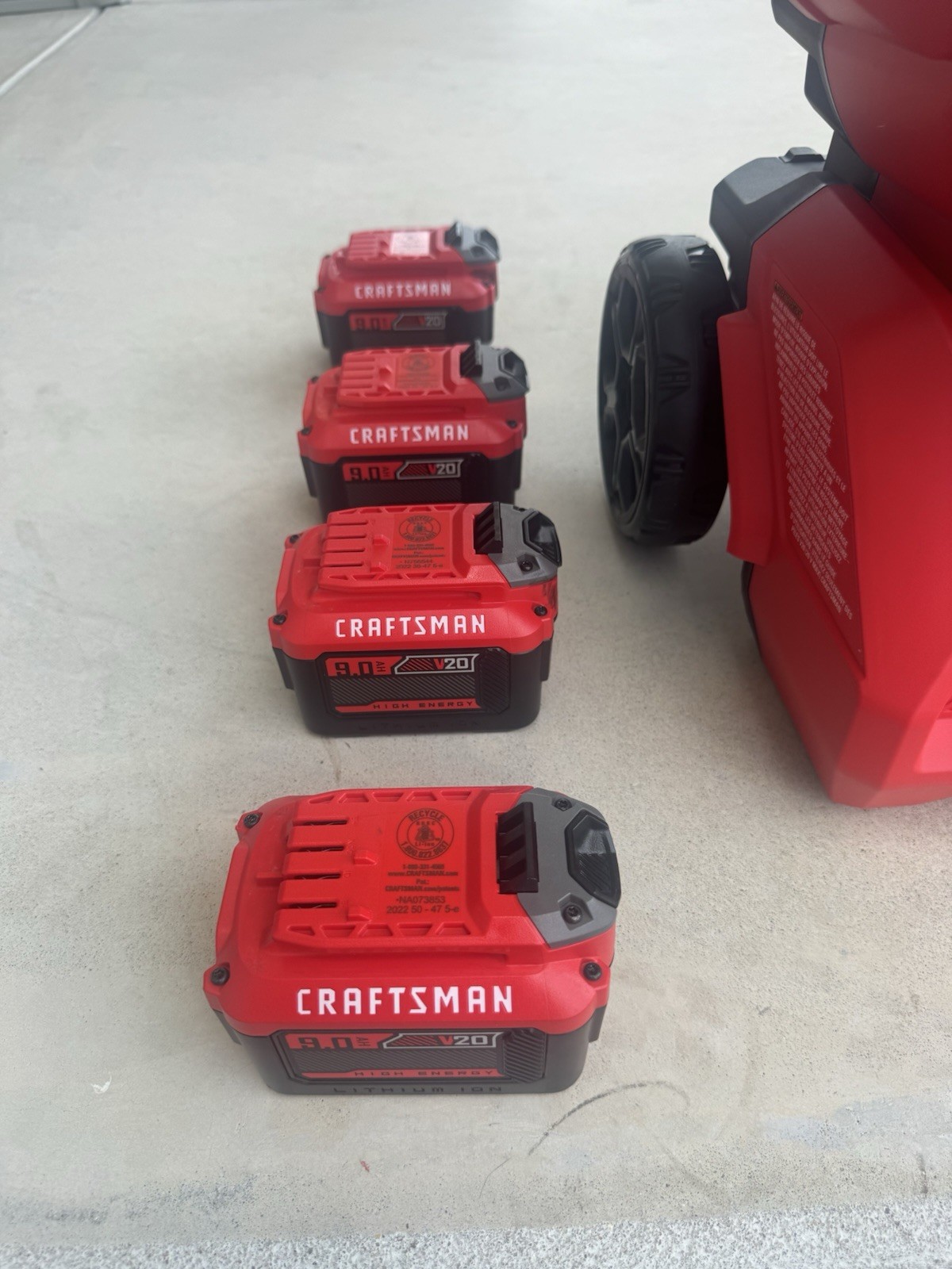 Craftsman V20 1500 PSI Cold Water Pressure Washer with 2 extra 9.0 ah batteries