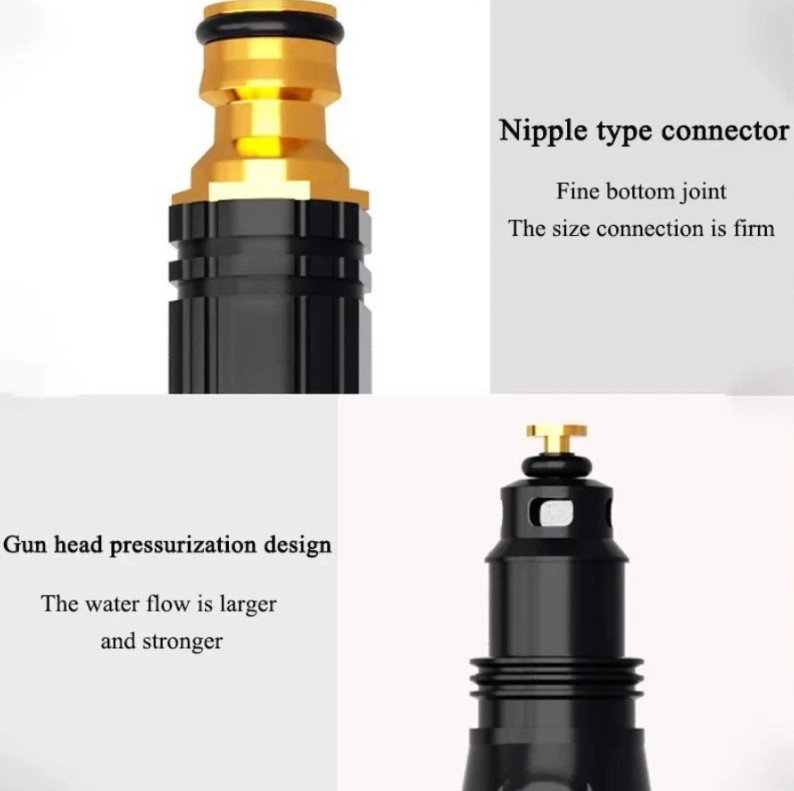 High Pressure Hose Nozzle Water Gun for Car Wash Garden Pressure Booster 2Pack