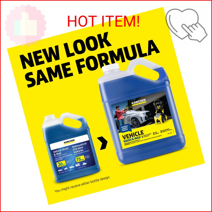 KÄRCHER Vehicle Wash and Wax, Pressure Washer Detergent, Cleans Cars, Bikes, Tru