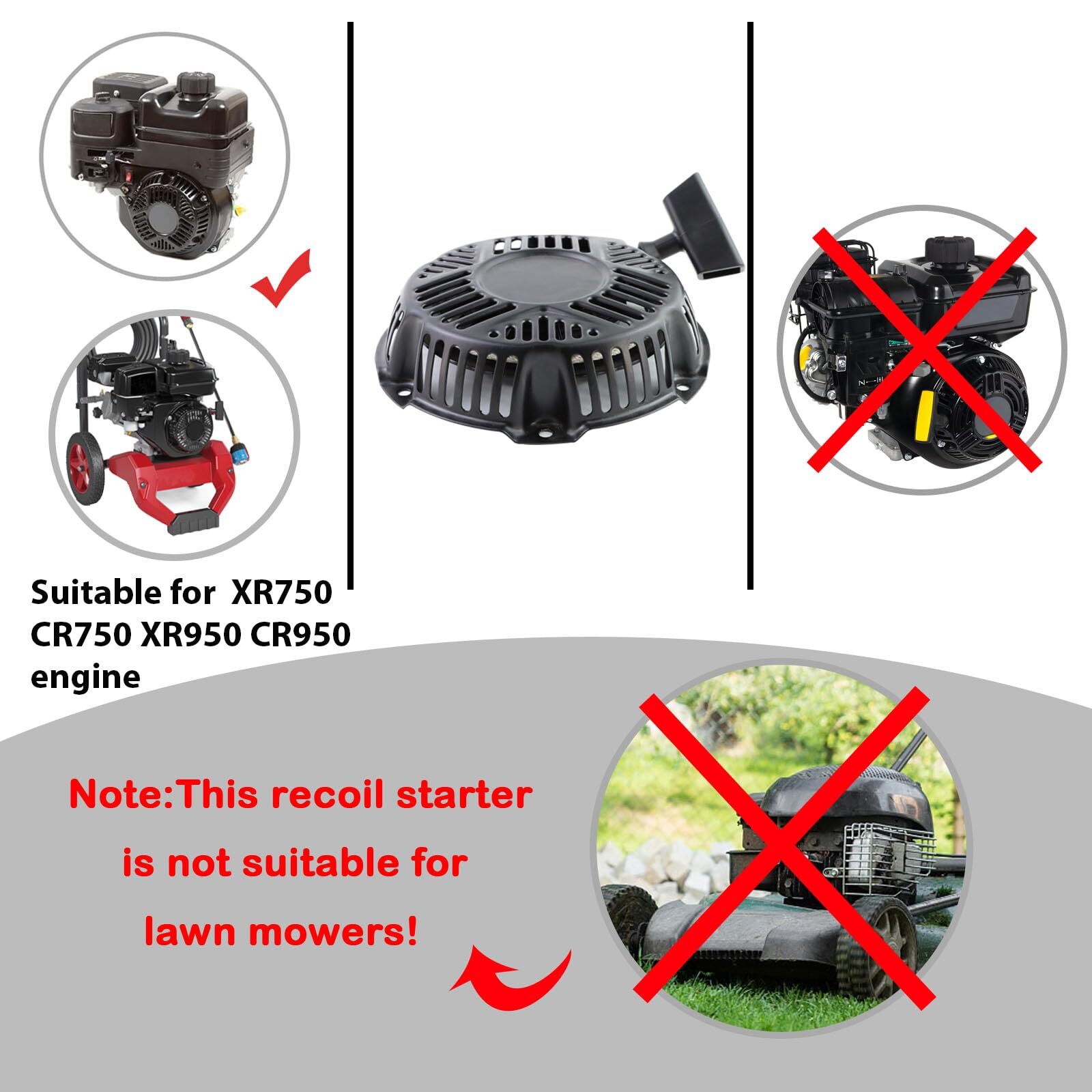 Recoil Starter Assembly with Pull Rope for 163cc 208cc Engines Generator Parts