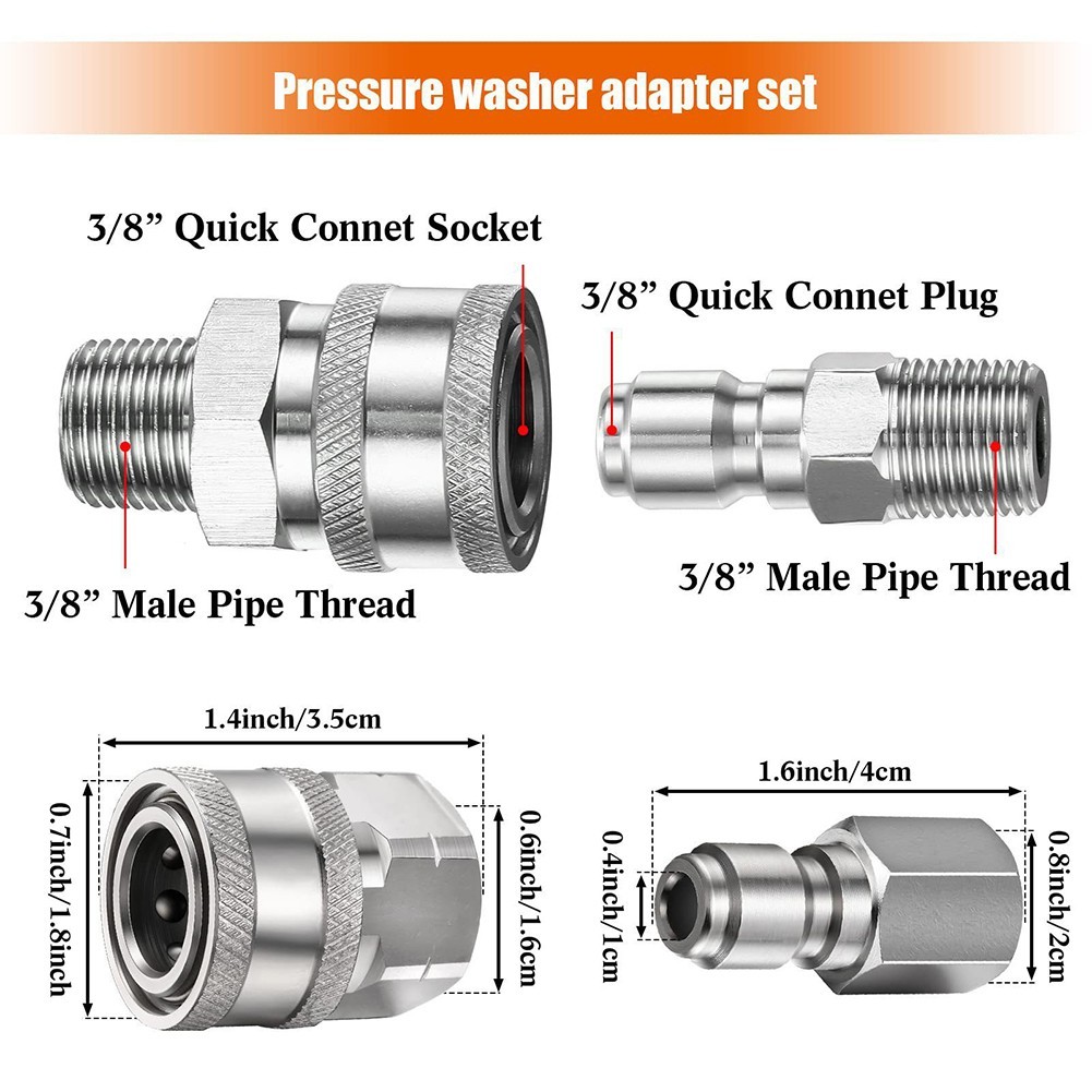 NPT Quick Connector Male Female Adapter 1/4 3/8 For High Pressure Cleaner