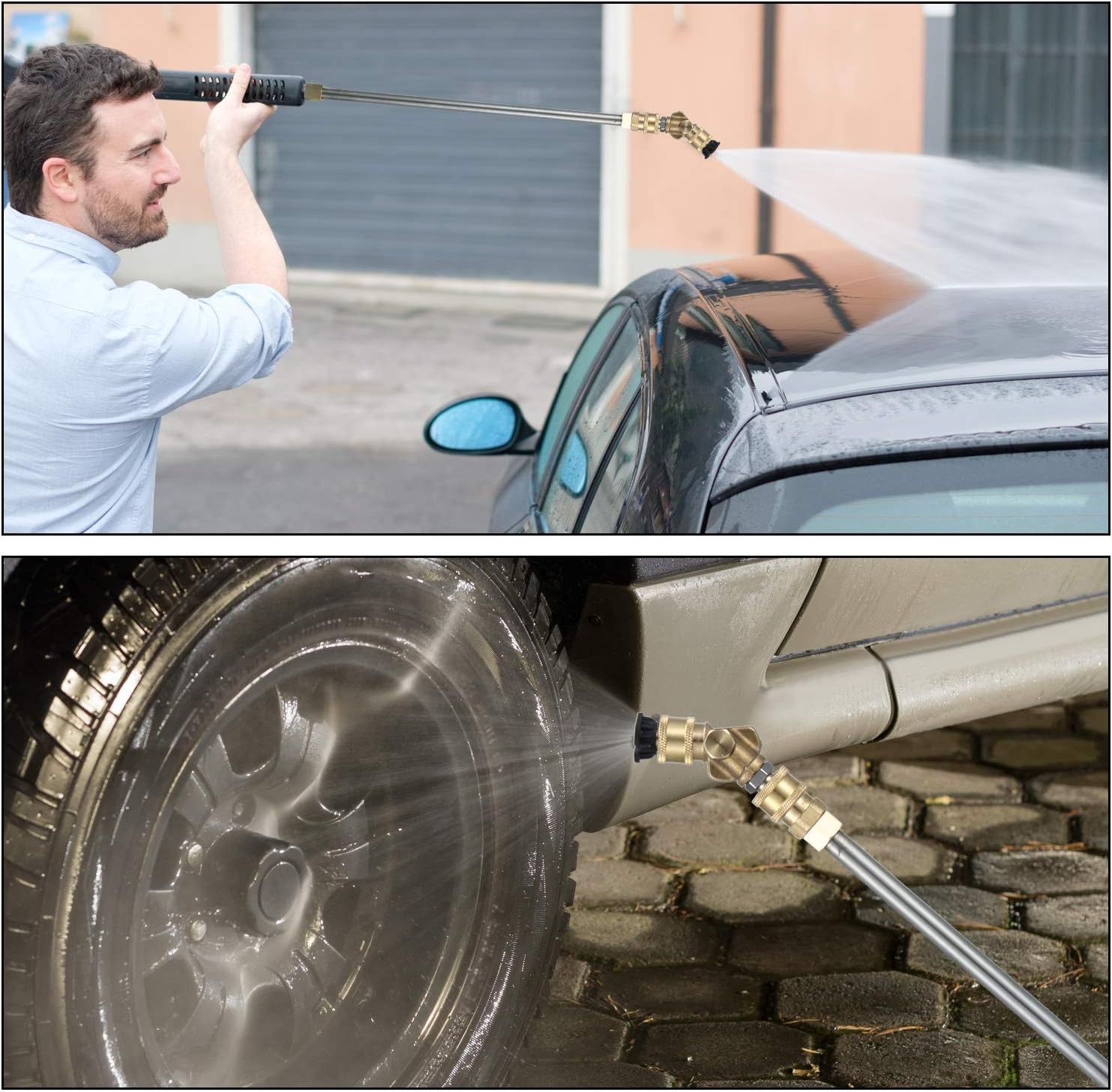 Pressure Washer Turbo Nozzle Kit 4000 PSI with 7 Spray Tips and Pivoting Coupler