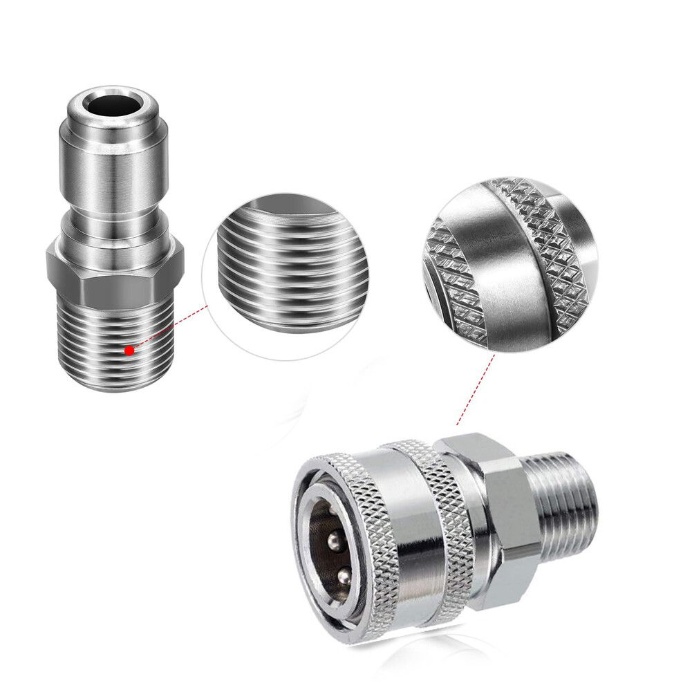 3/8’’ Male Thread Fitting Pressure Washer Adapter Set Quick Connect Kit 5000 PSI