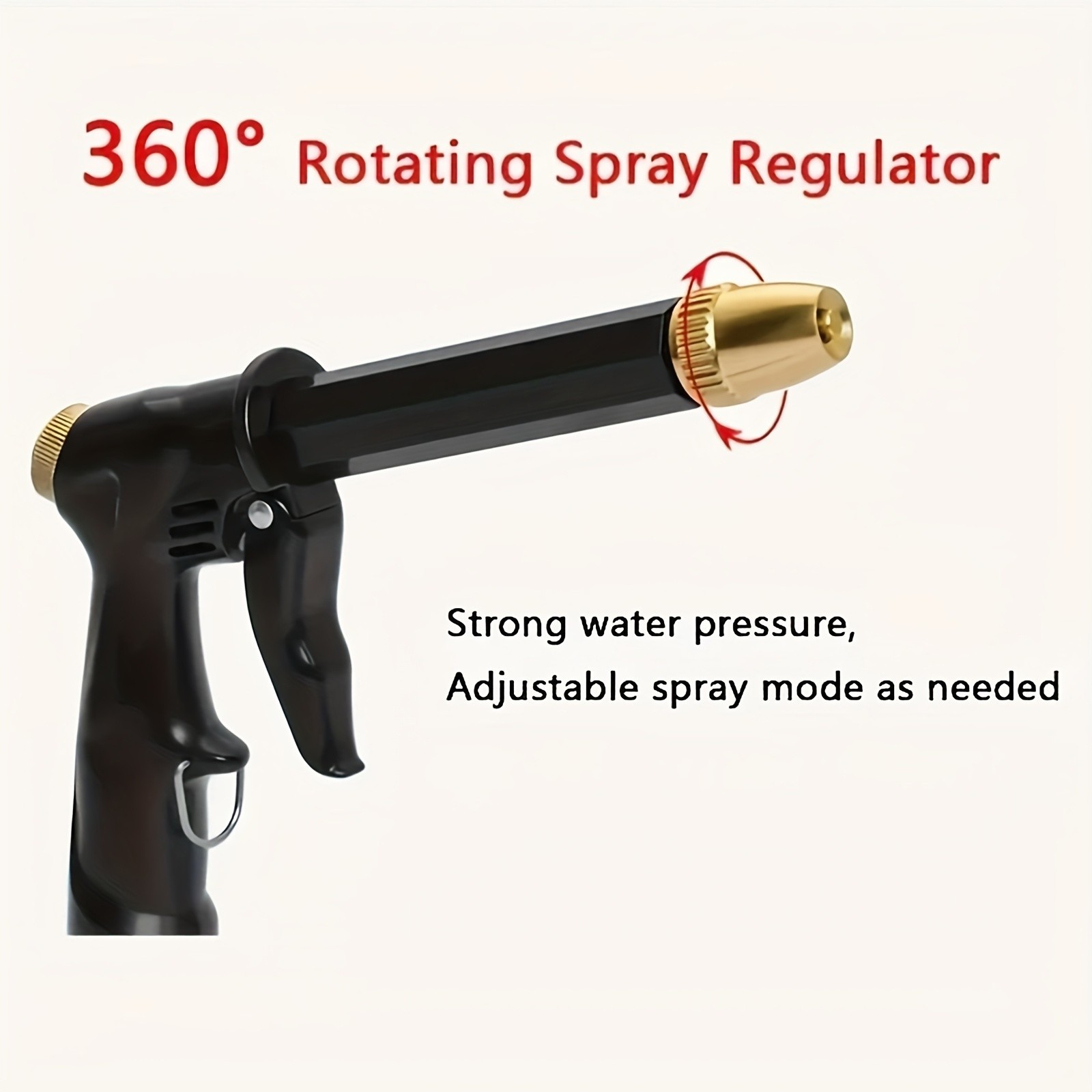 High Pressure Water Gun – 360° Rotating Nozzle, American Thread for Car & Patio