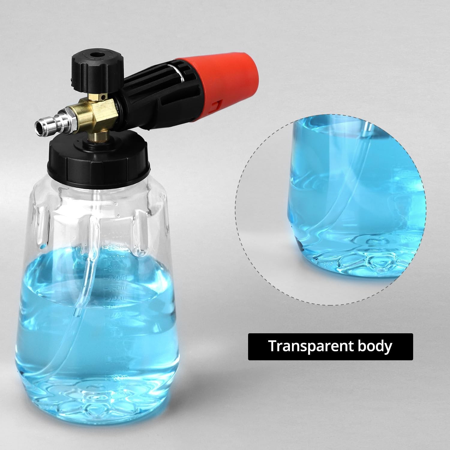 1/4” Pressure Washer Foam Cannon with Dual-Connector Double Tip Attachment USA
