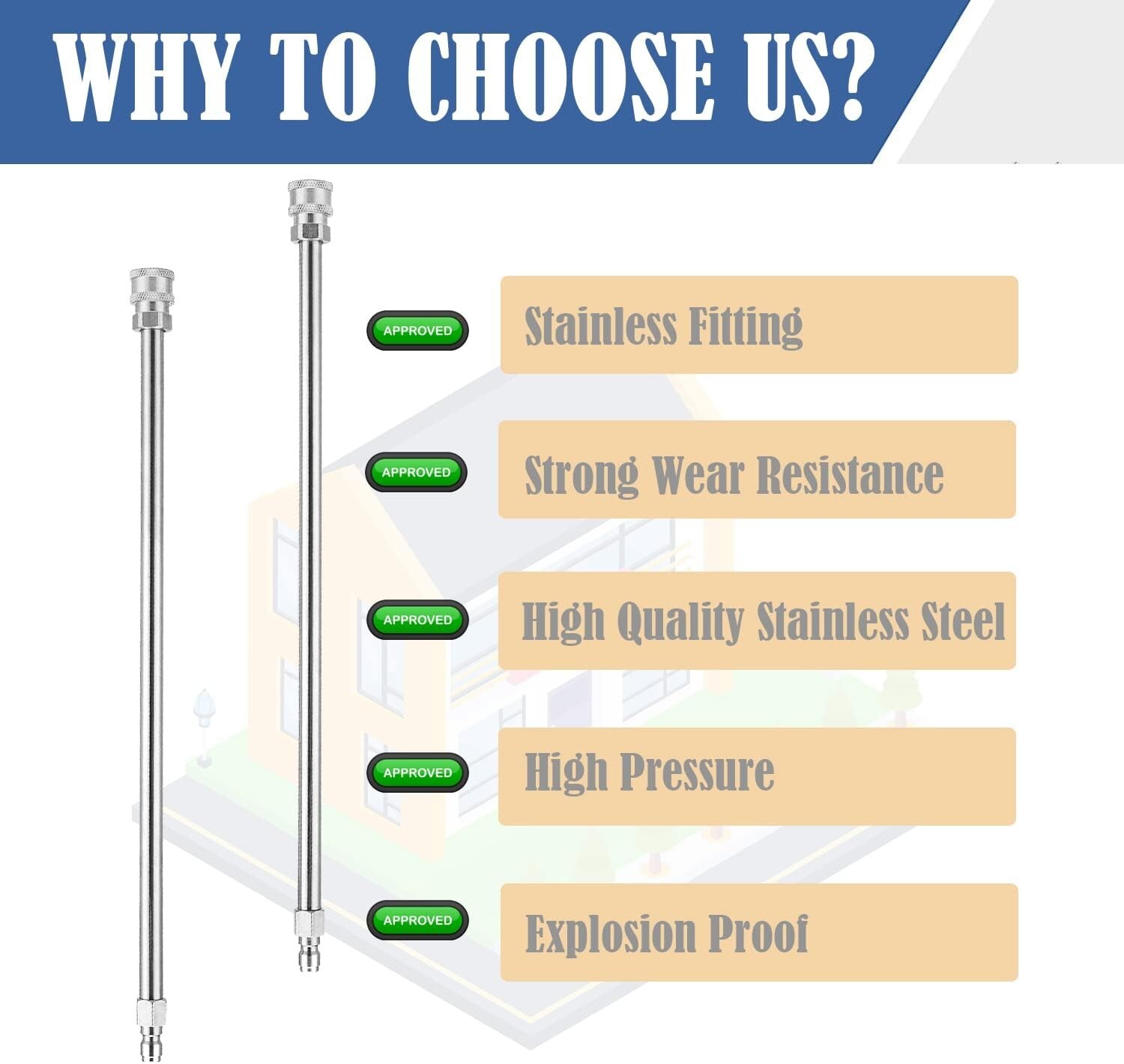 Long Pressure Washer Extension Wand 2 Pack 60″ Power Washer Extension Wandpressu