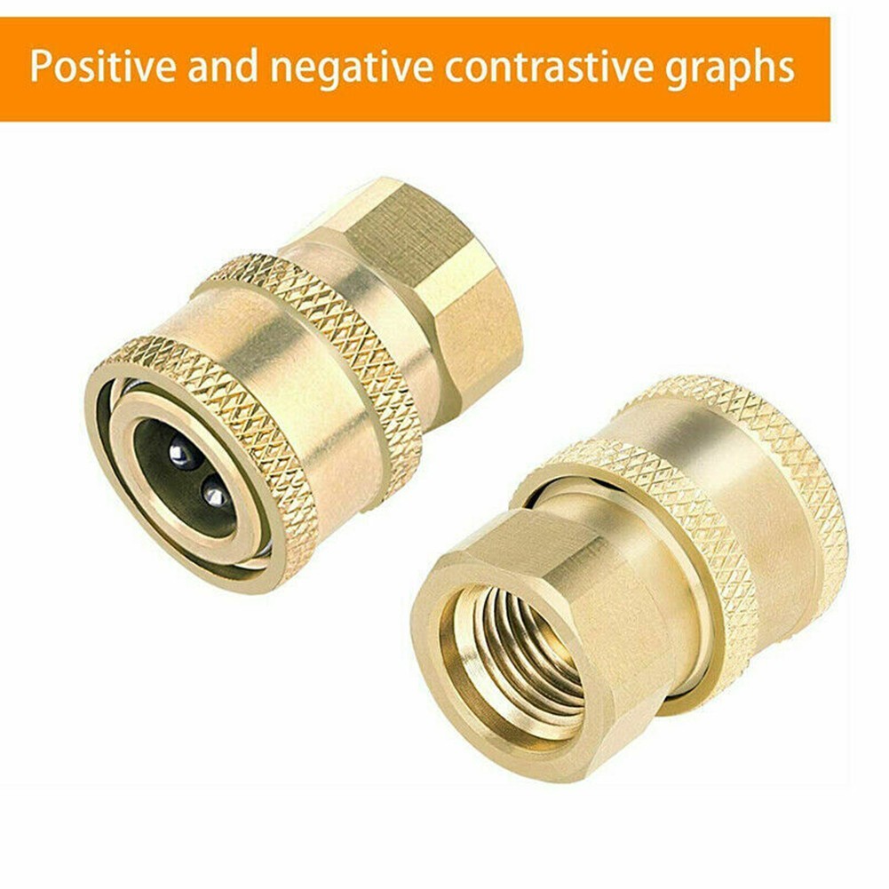 2x High Pressure Car Washer Coupler Brass Fittings 1/4?? Quick Connect To Female