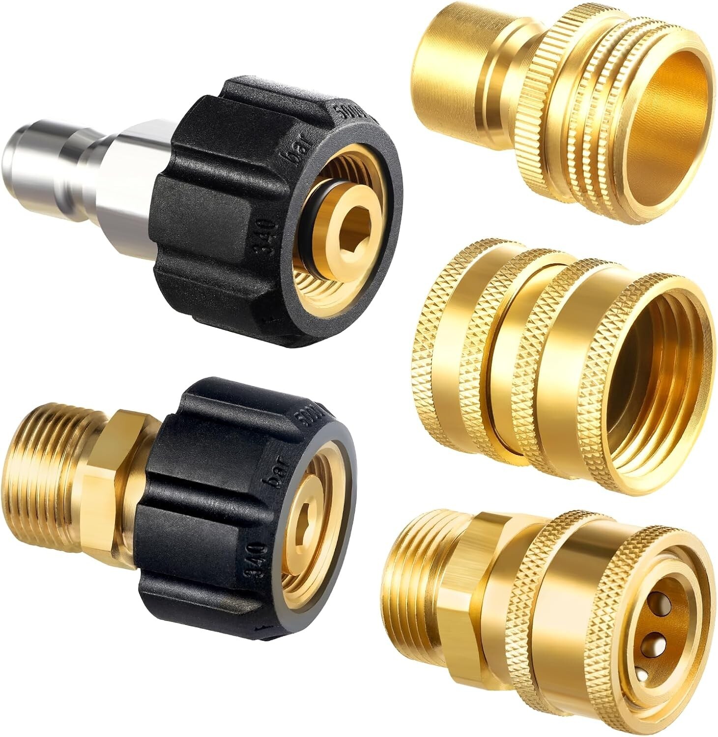 Pressure Washer Adapter Set 9 Pack Brass Quick Connect Swivel Fittings