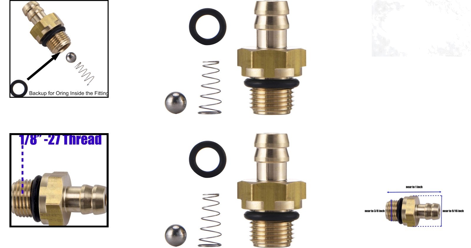 Pressure Washer Chemical Injector Set Brass Compatible with 190593GS 190635GS…