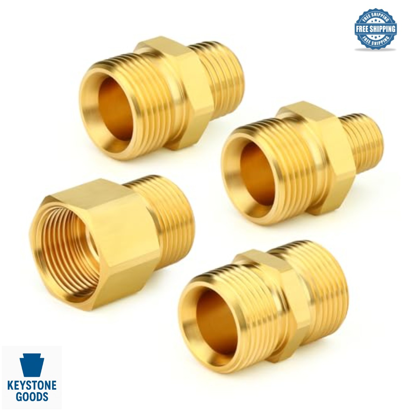 Brass M22 Pressure Washer Fitting Kit 4 Piece Adapter Connector Set Brass