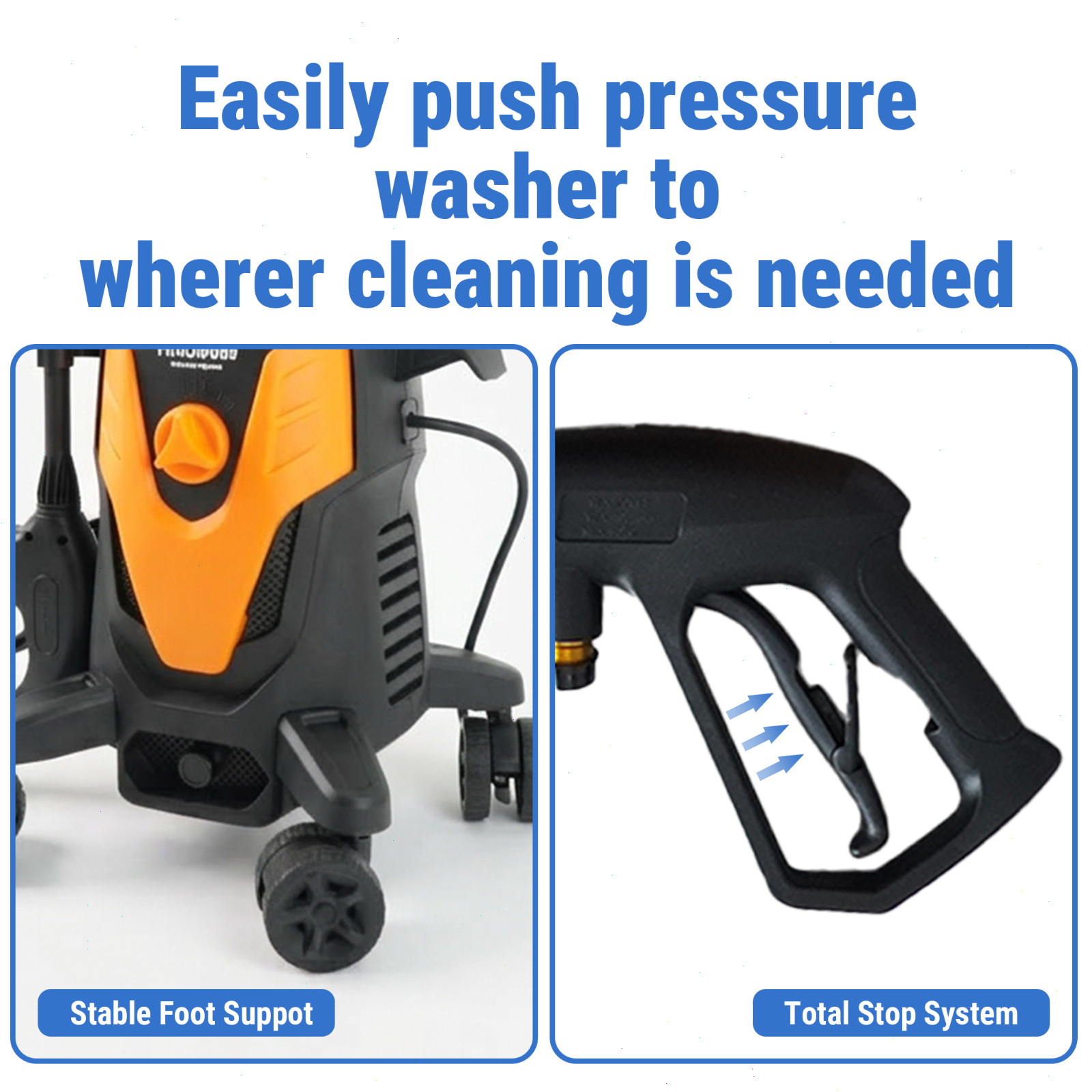 HoldwellS Electric Pressure Washer, 2500 Max PSI 1.76 Max GPM