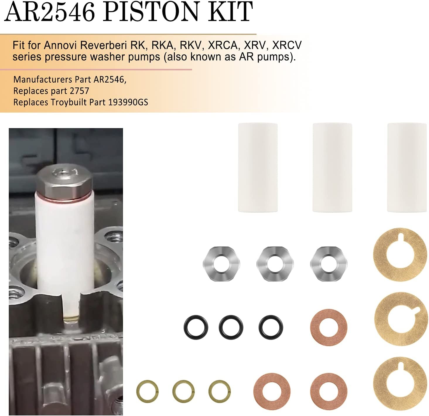 AR2546 Pump 18mm Piston Kit Ceramic Plunger For Annovi Reverberi RK RKA RKV XRCA