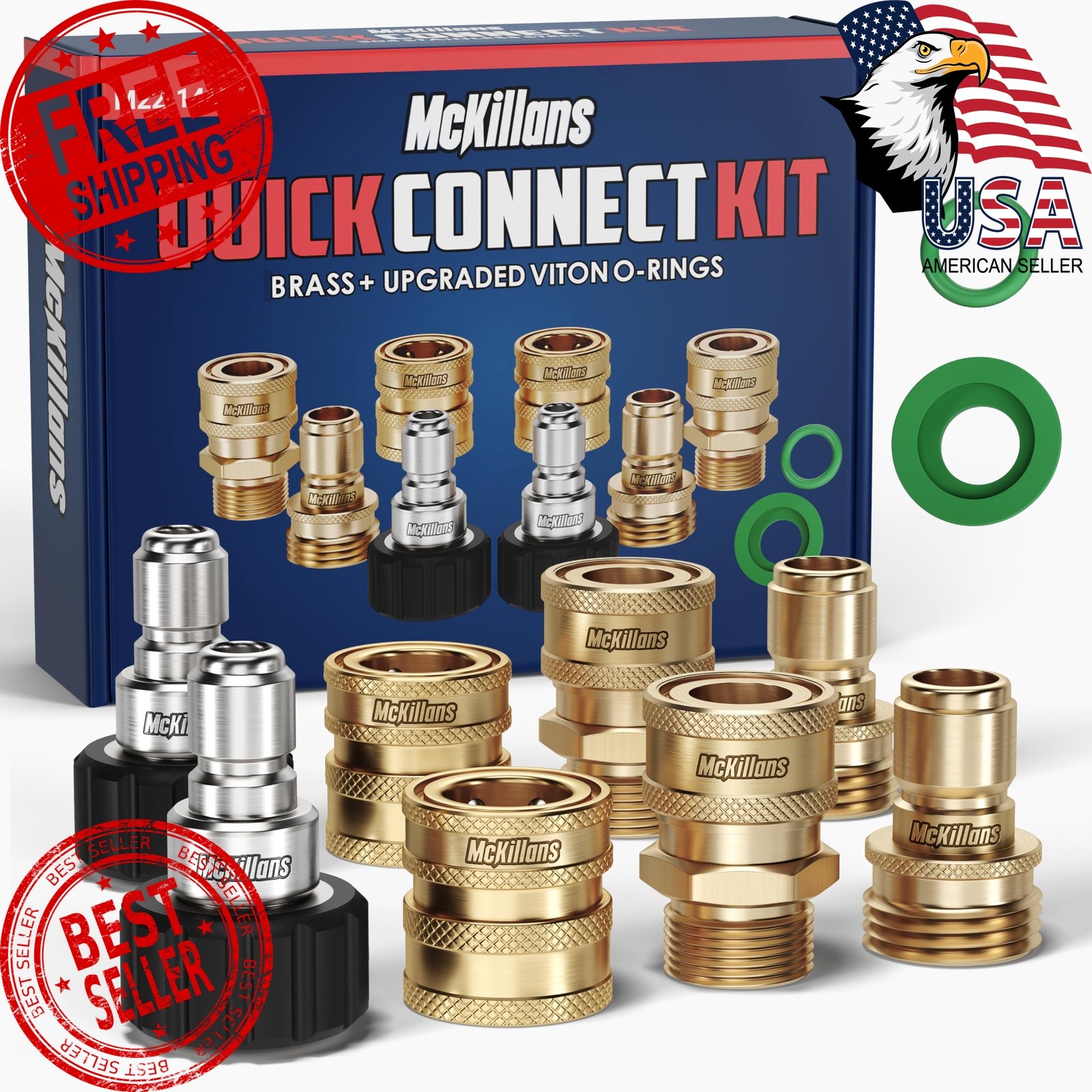 McKillans Pressure Washer Quick Connect Kit Brass
