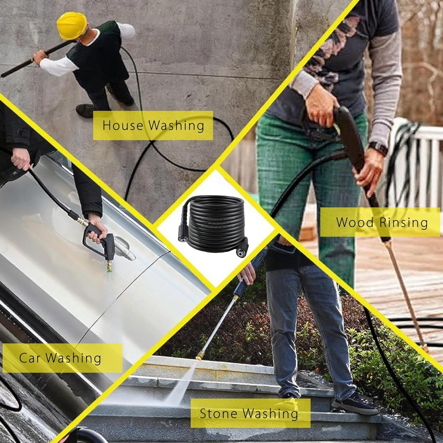 Manguera de hidrolavadora de 50 pies para lavadora a presion 5800 PSI resistente