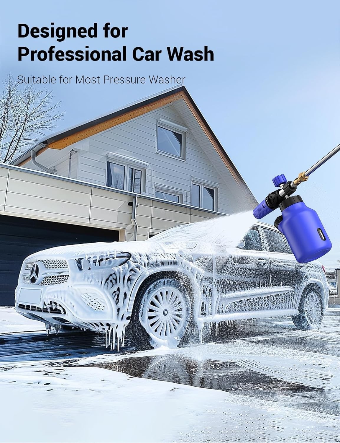 Foam Cannon with Adjustable Nozzle & 1L Capacity for Superior Car Wash
