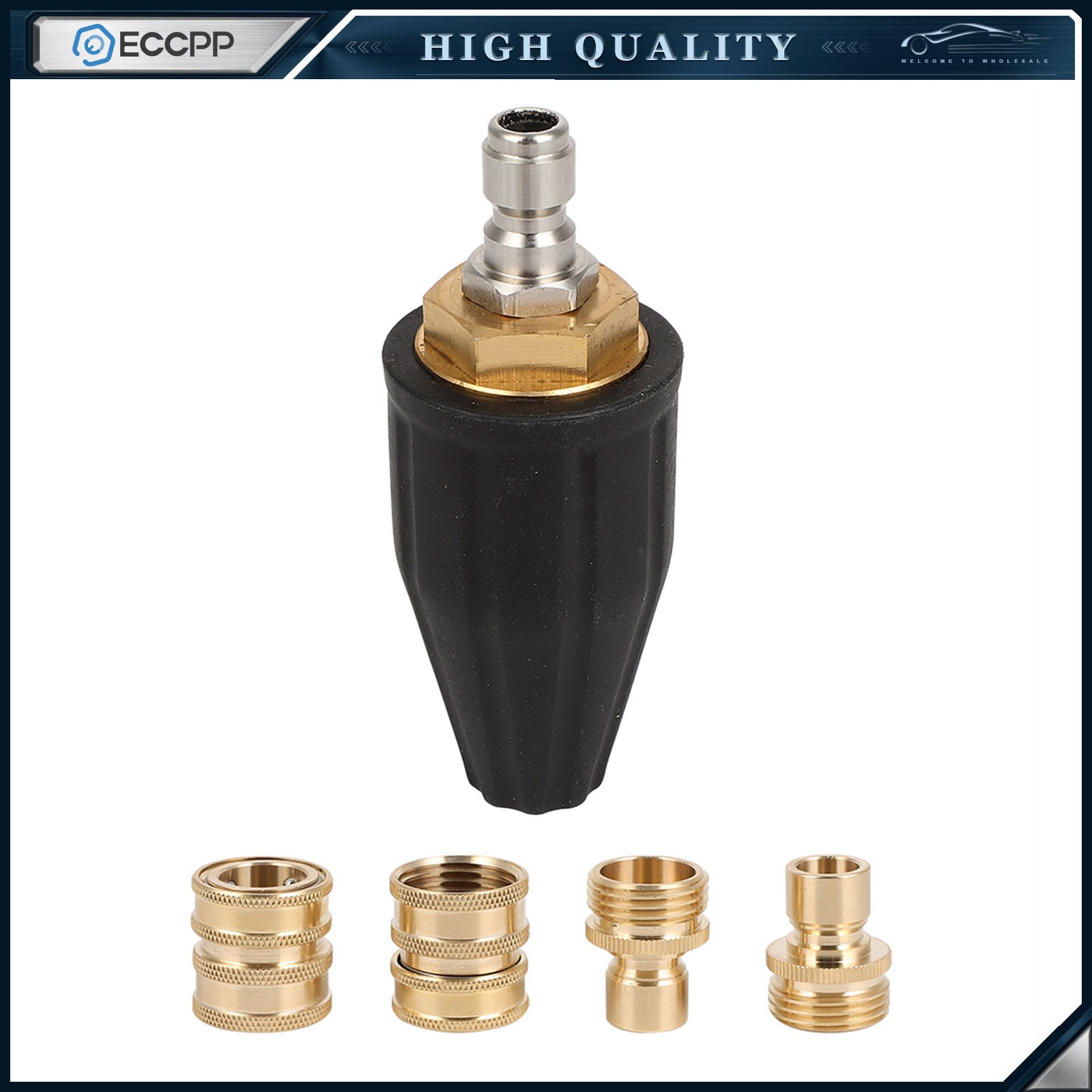4.0GPM High Pressure Washer Rotating Turbo Nozzle Spray Tip 4000PSI 1/4″ Quick