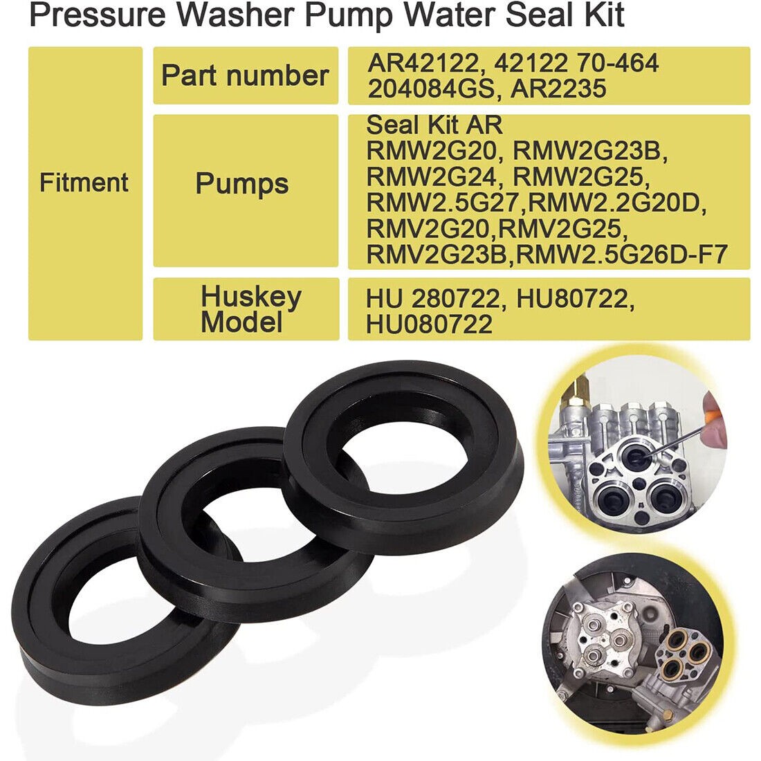 for Annovi Reverberi RMW2G24 Water Seal Repair Kit AR42122 Pressure Washer Pump