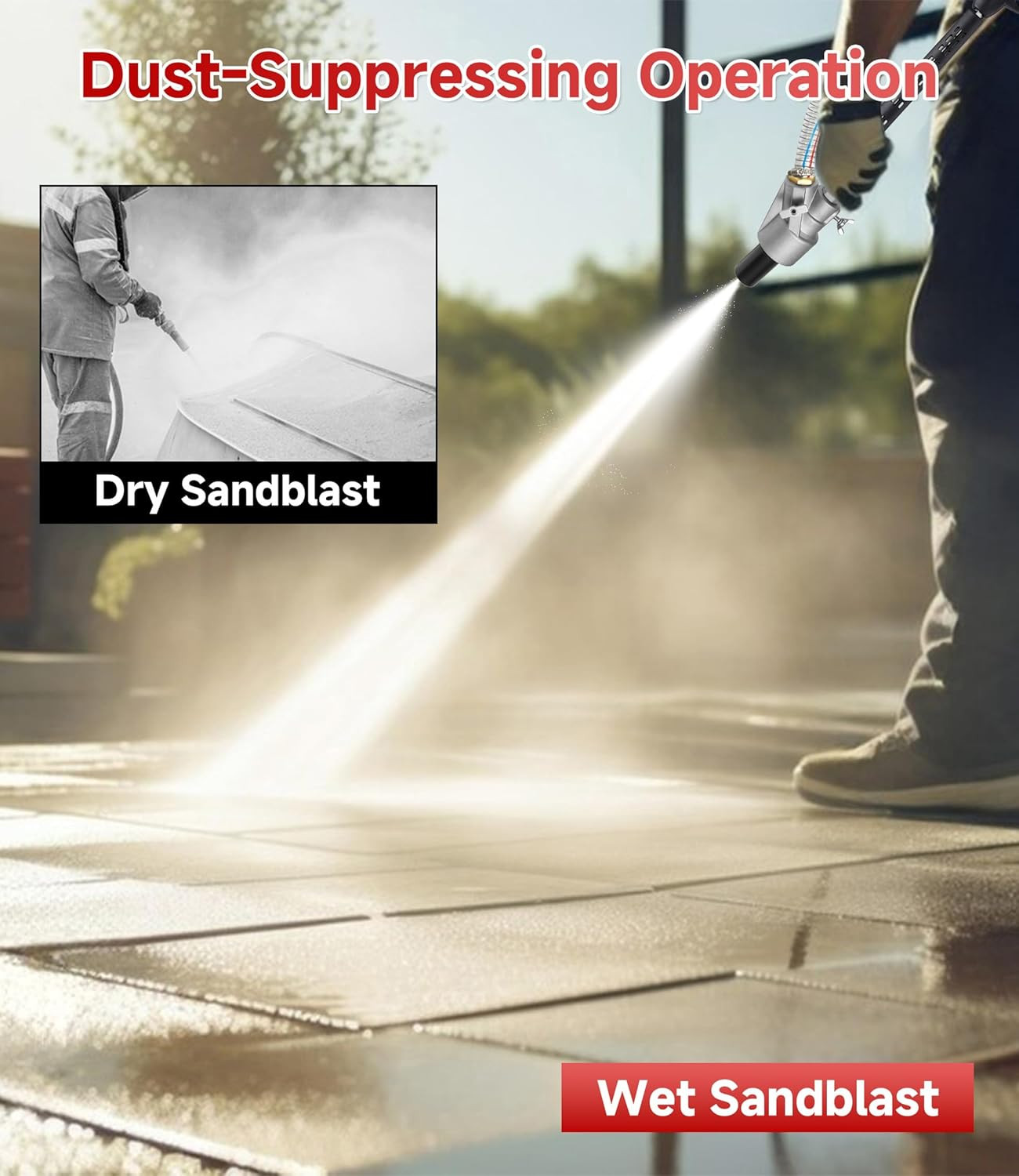 Pressure Washer Sandblasting Kit, 5000 PSI Wet Sand Blaster for Pressure Washer,