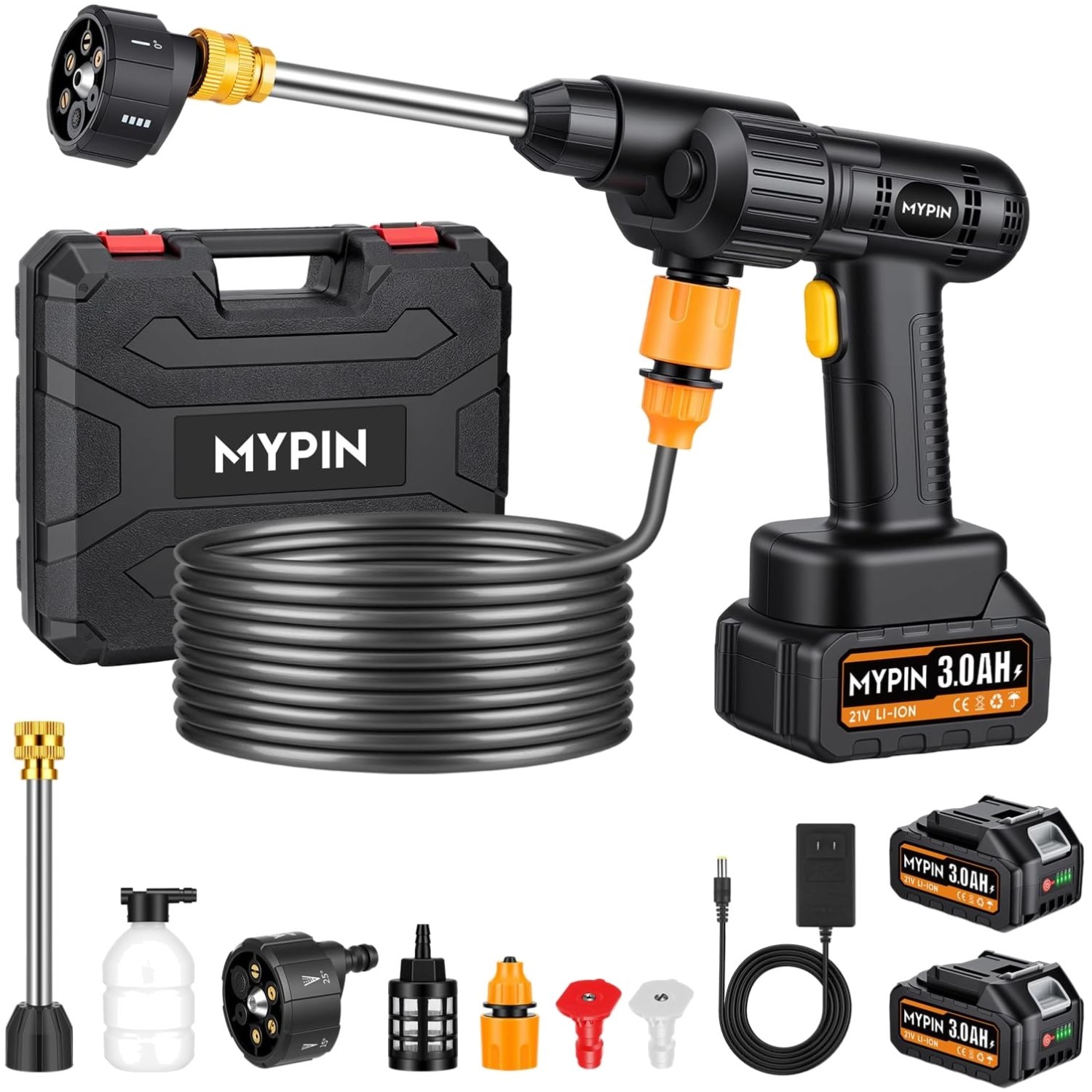 Handheld 600PSI Cordless Pressure Washer with 6 Modes & Battery Level Display