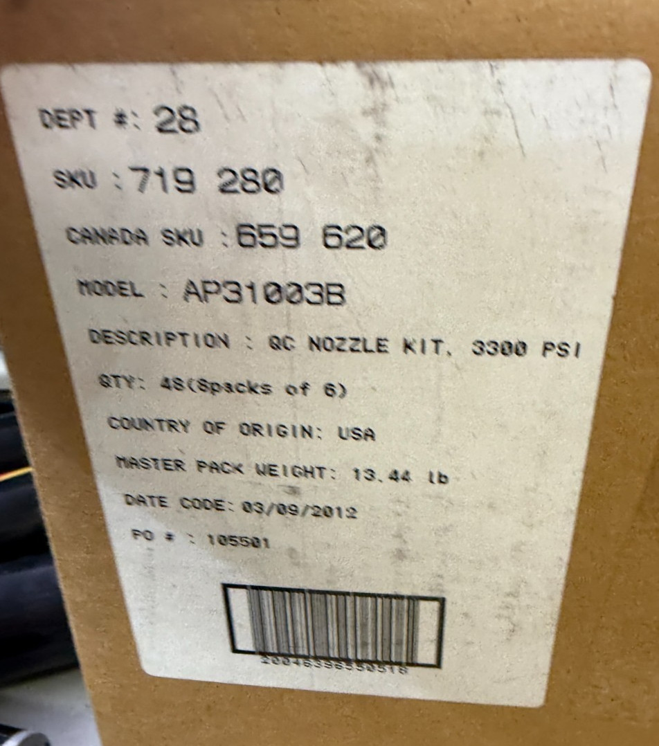 Box of 6 – PowerCare AP31003B 4-Piece Quick Connect Pressure Washer Nozzle Set