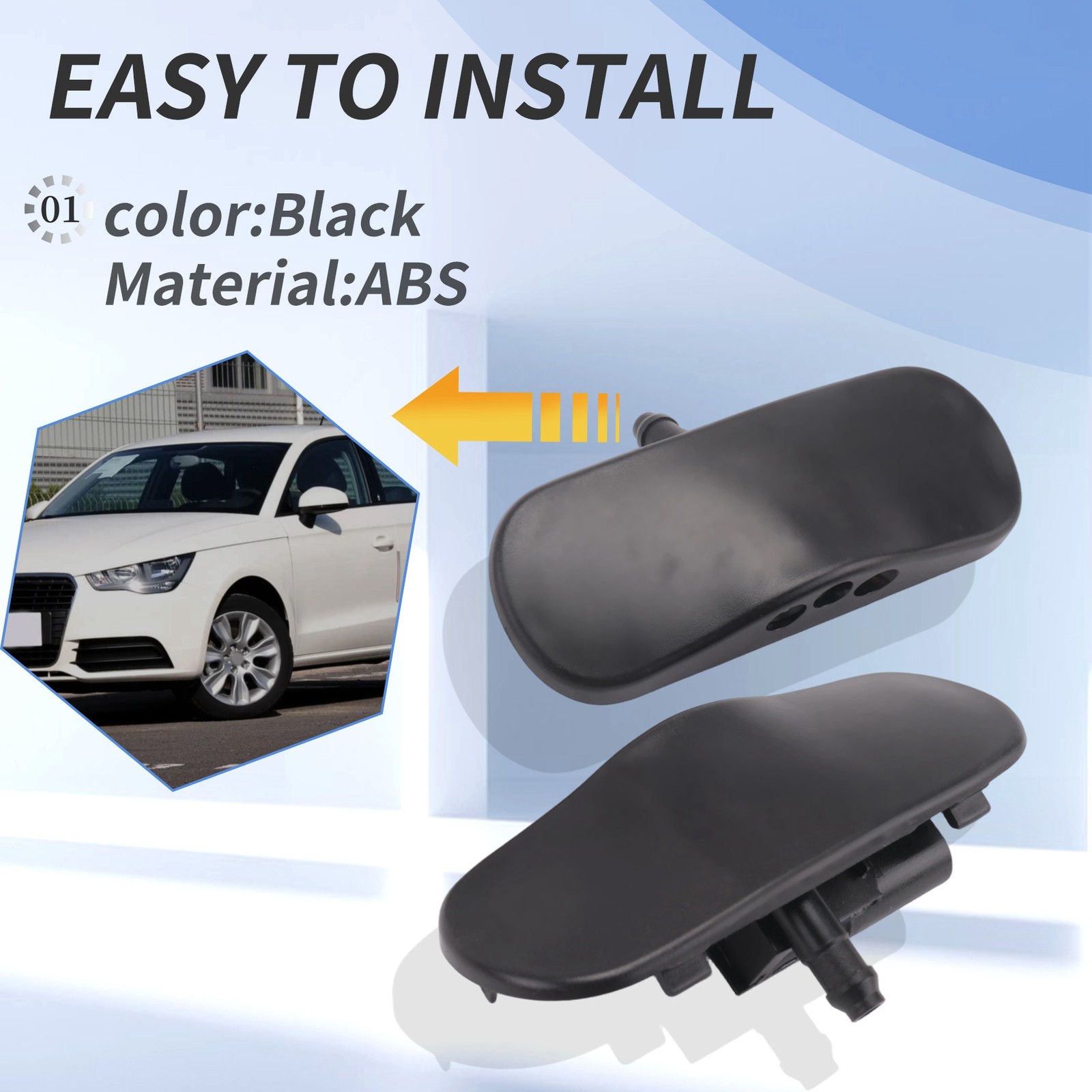 L&R Windshield Windscreen Washer Nozzle 8J0955987G / 8J0955988G for9817