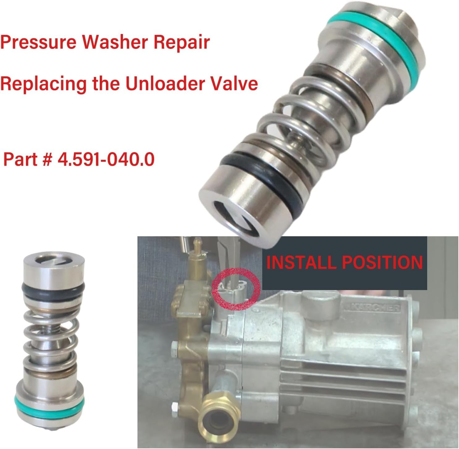 Compact Unloader Valve Set for Karcher Pressure Cleaners – 4.591-040.0, 2-Pack