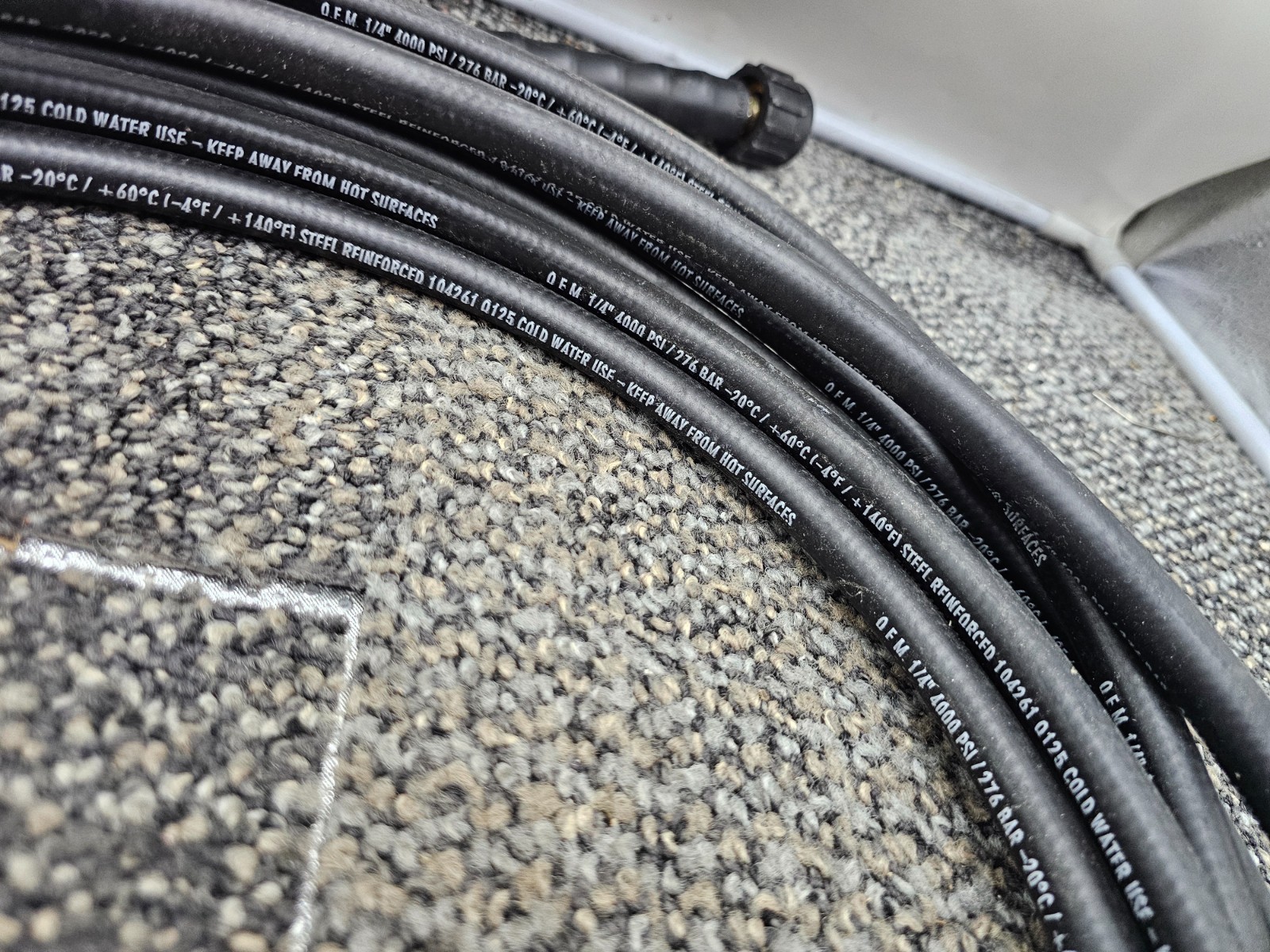 4000PSI 1/4″ Pressure Washer Hose, 20ft. Long Black 104261 0125 For Cold Water