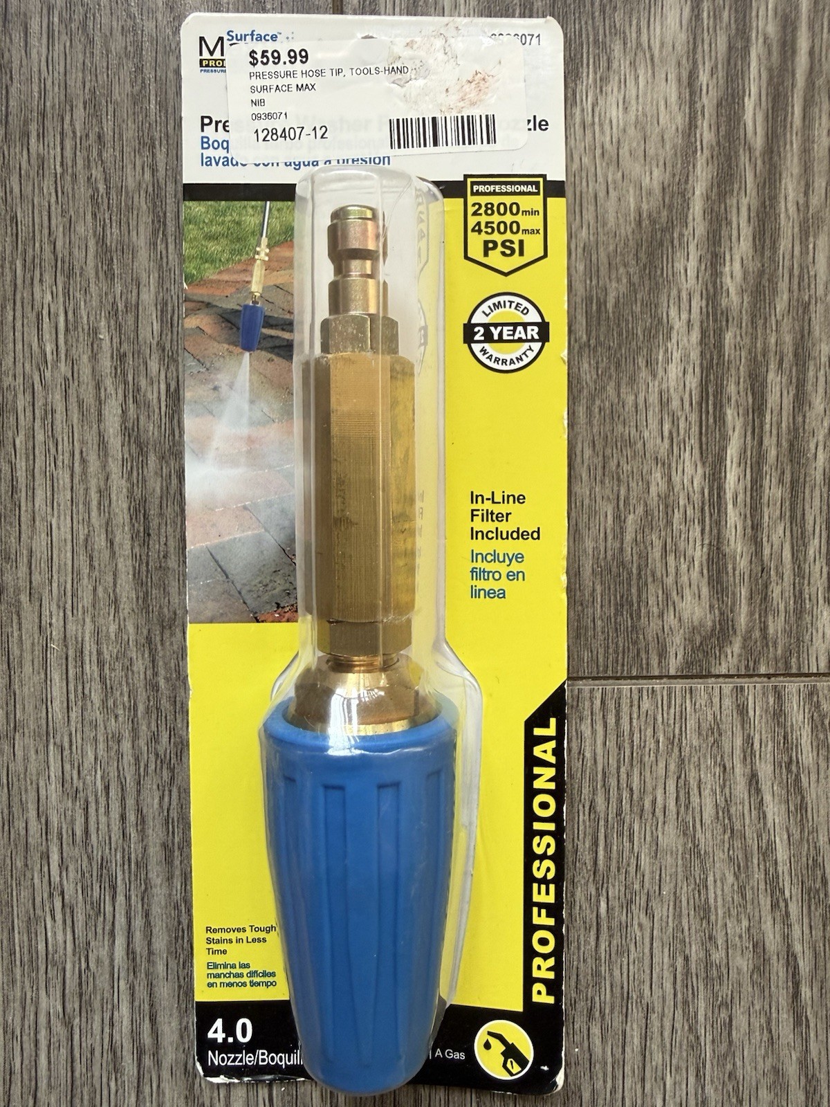 SurfaceMaxx Pro 4.0 GPM Rotating Turbo Nozzle 4500 PSI Pressure Washer NEW