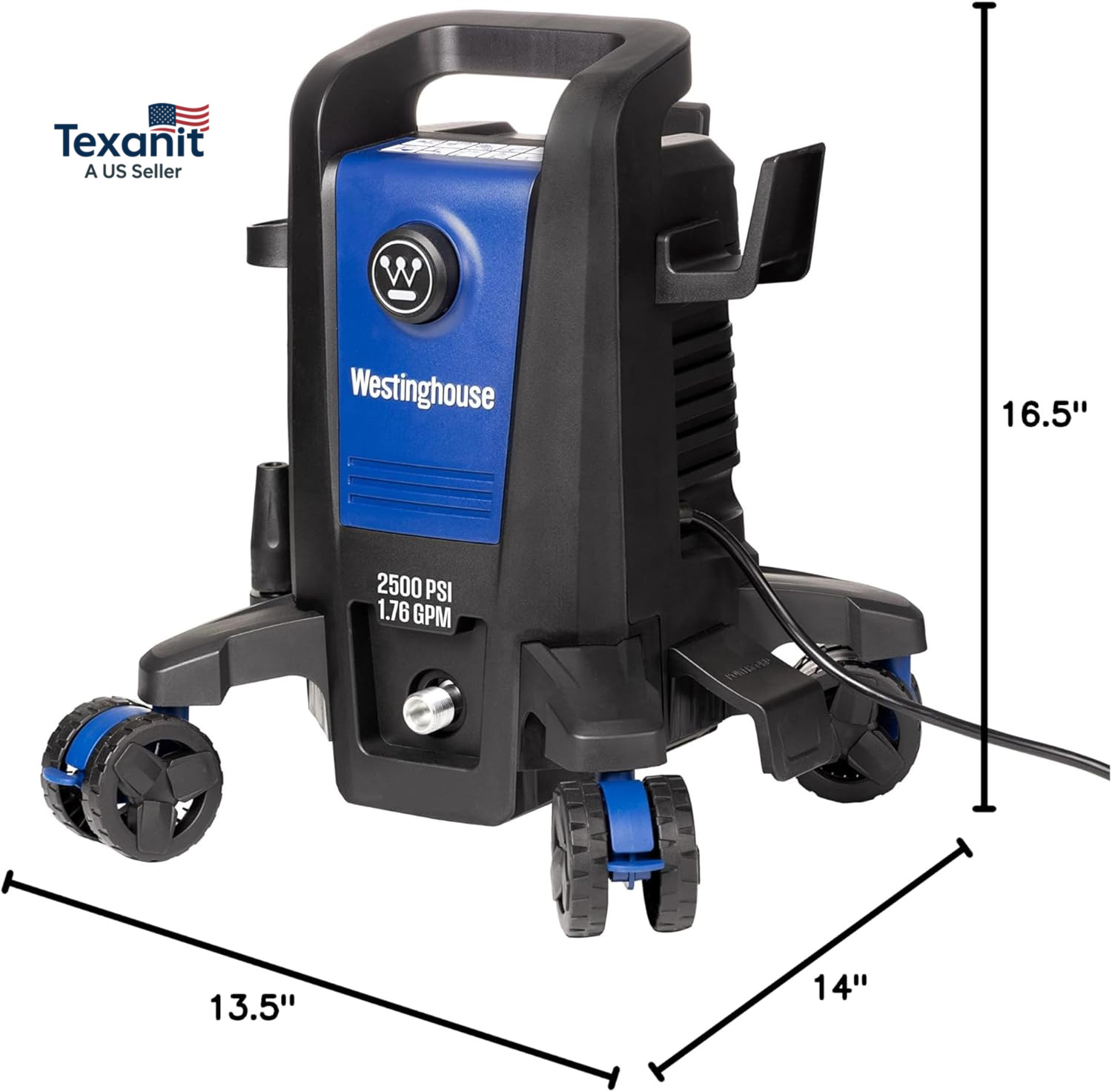 Epx3500 Electric Pressure Washer, 2500 Max PSI 1.76 Max GPM with Anti-Tipping Te