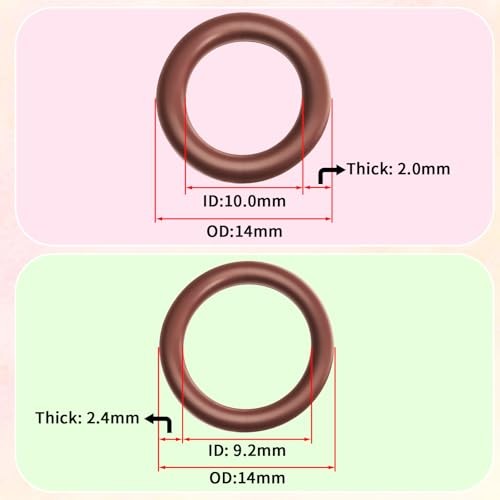 20PCS 3/8″(ID) Viton O Rings, ID 9.2×2.4mm and ID 10x2mm Viton O-Rings, High