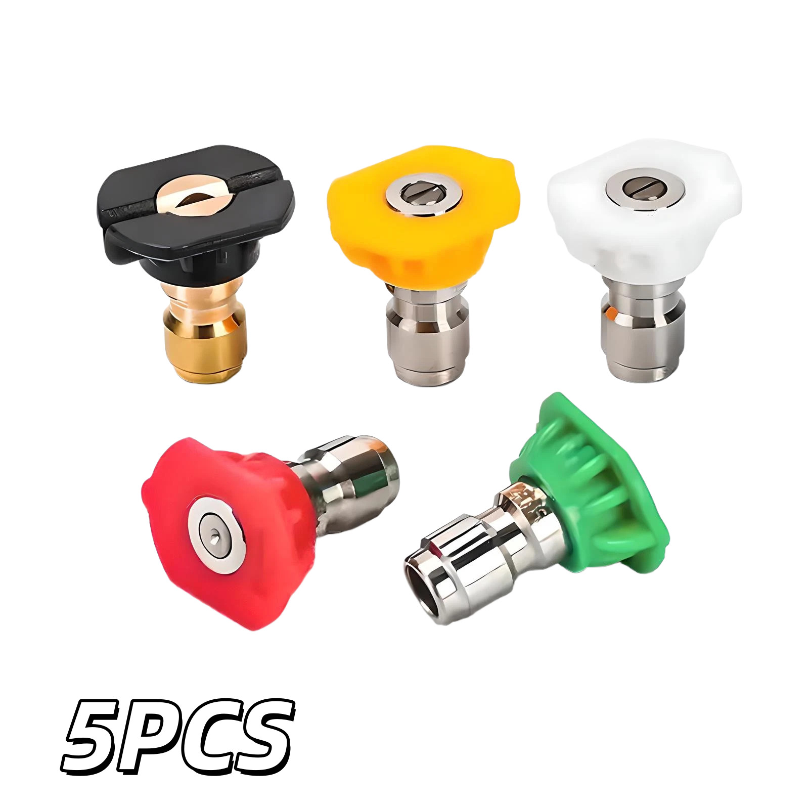5PCS High Power 1/4 Pressure Washer Spray Tips Nozzle Quick Connect Set NEW USA