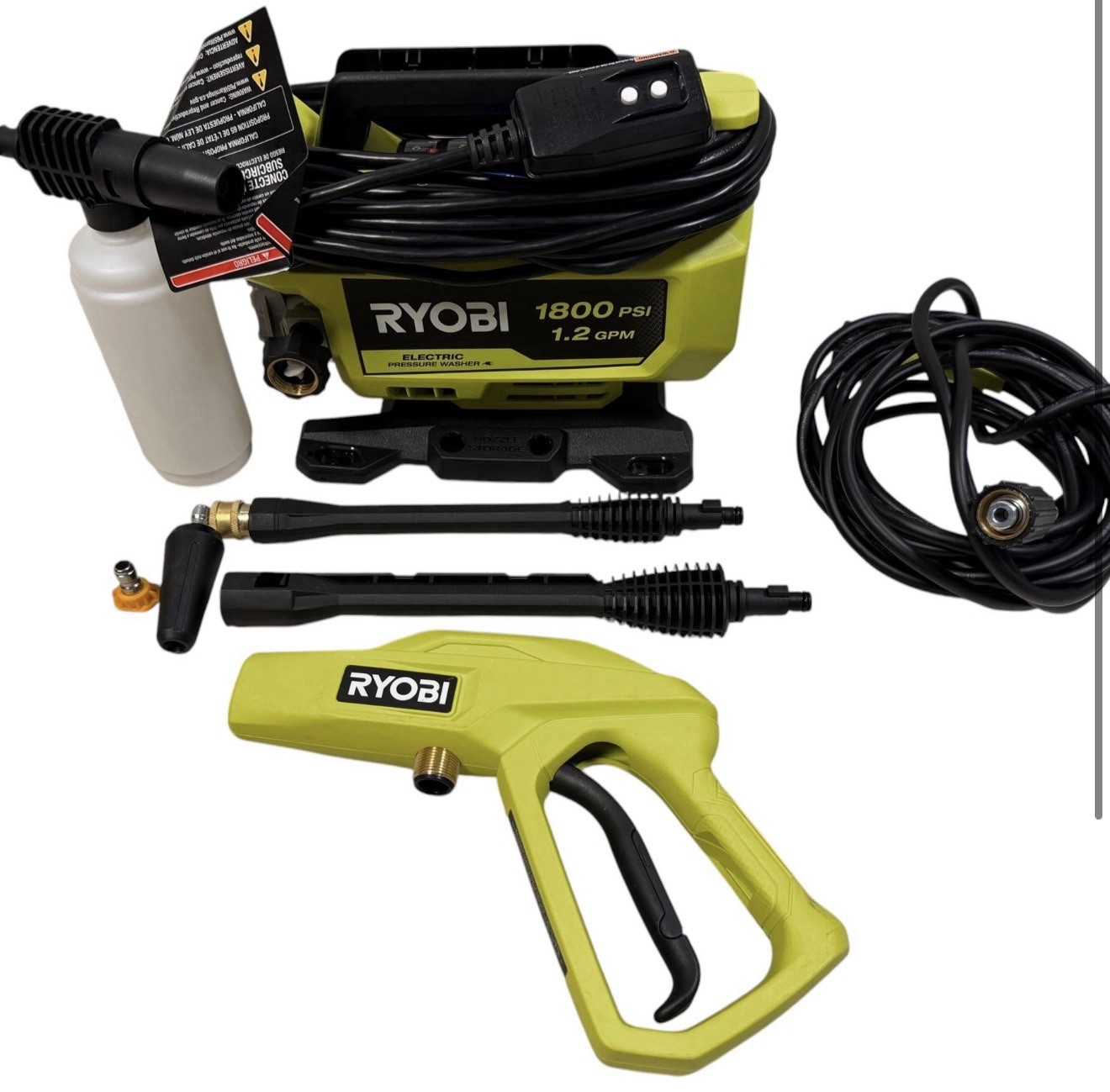 RYOBI 1.2GPM Electric Pressure Washer (1800 PSI) RY141803