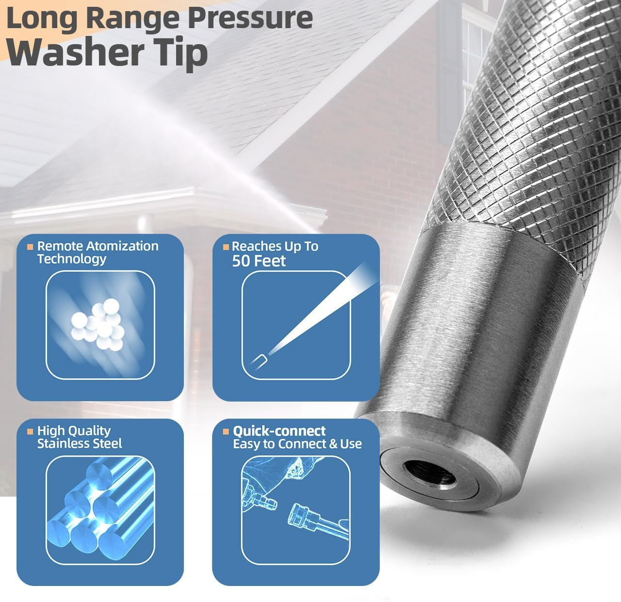 Long Range Chemical Nozzle for Pressure Washer, Power Washer Shooter Tip Compati