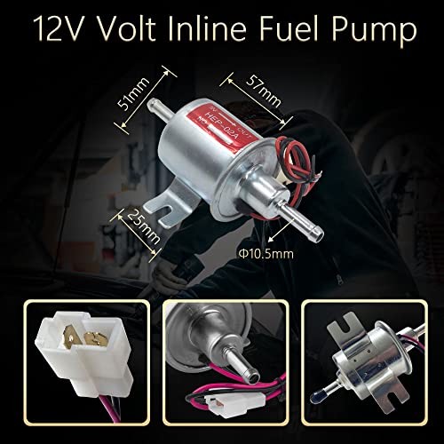 Effoexpart Universal Electric Fuel Pump 12V Transfer Low Pressure 5-9 PSI Gas