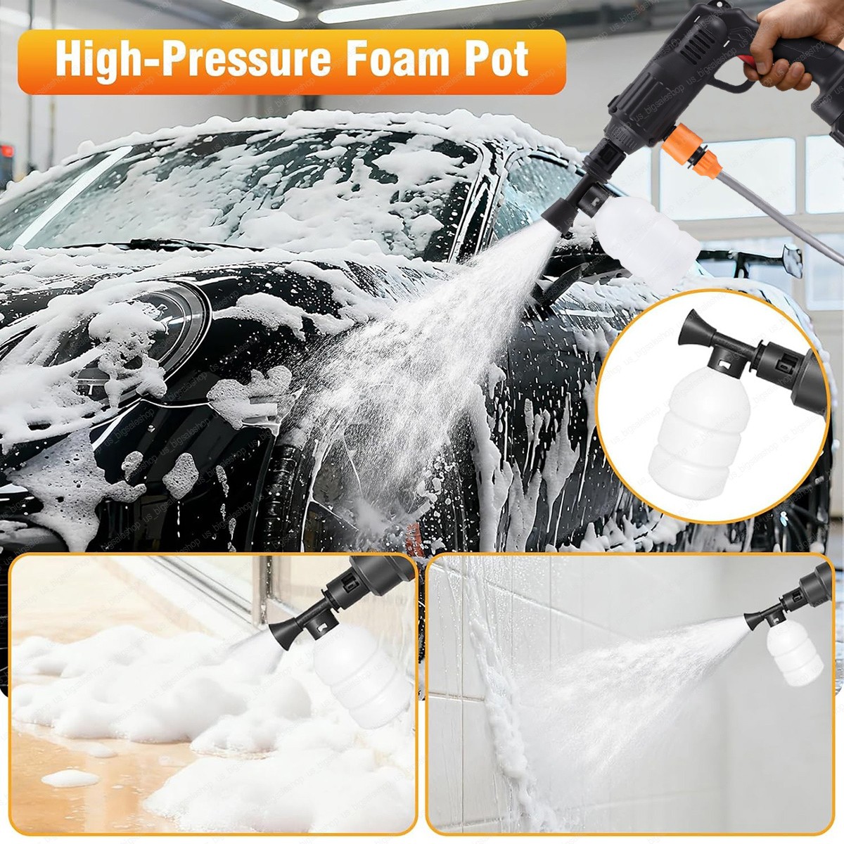 Cordless High Pressure Washer Spray Gun 435 PSI Portable Car Cleaner With Case