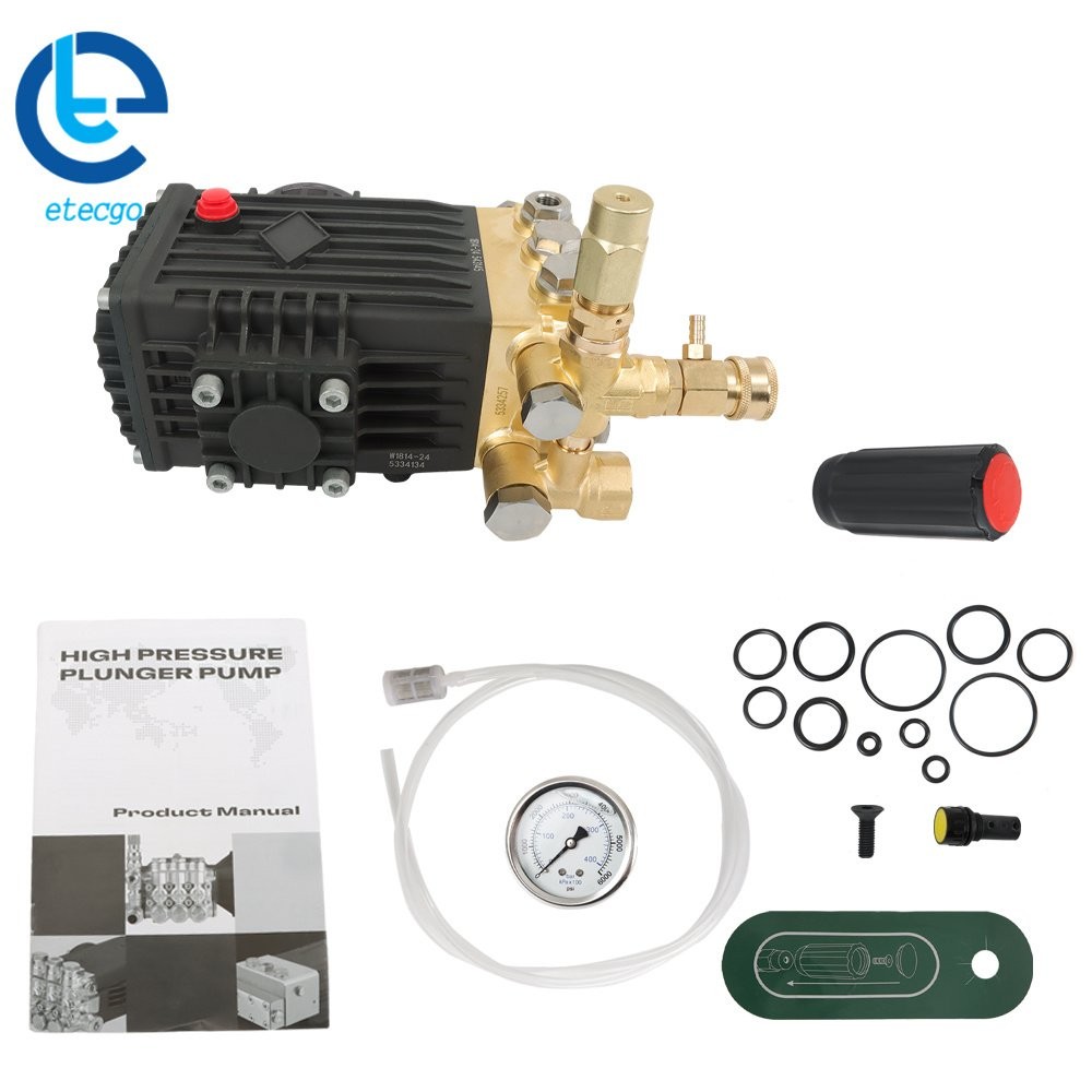 Pressure Power Washer Pump 3600 PSI 4.9 GPM 24 mm Solid Shaft Belt Drive