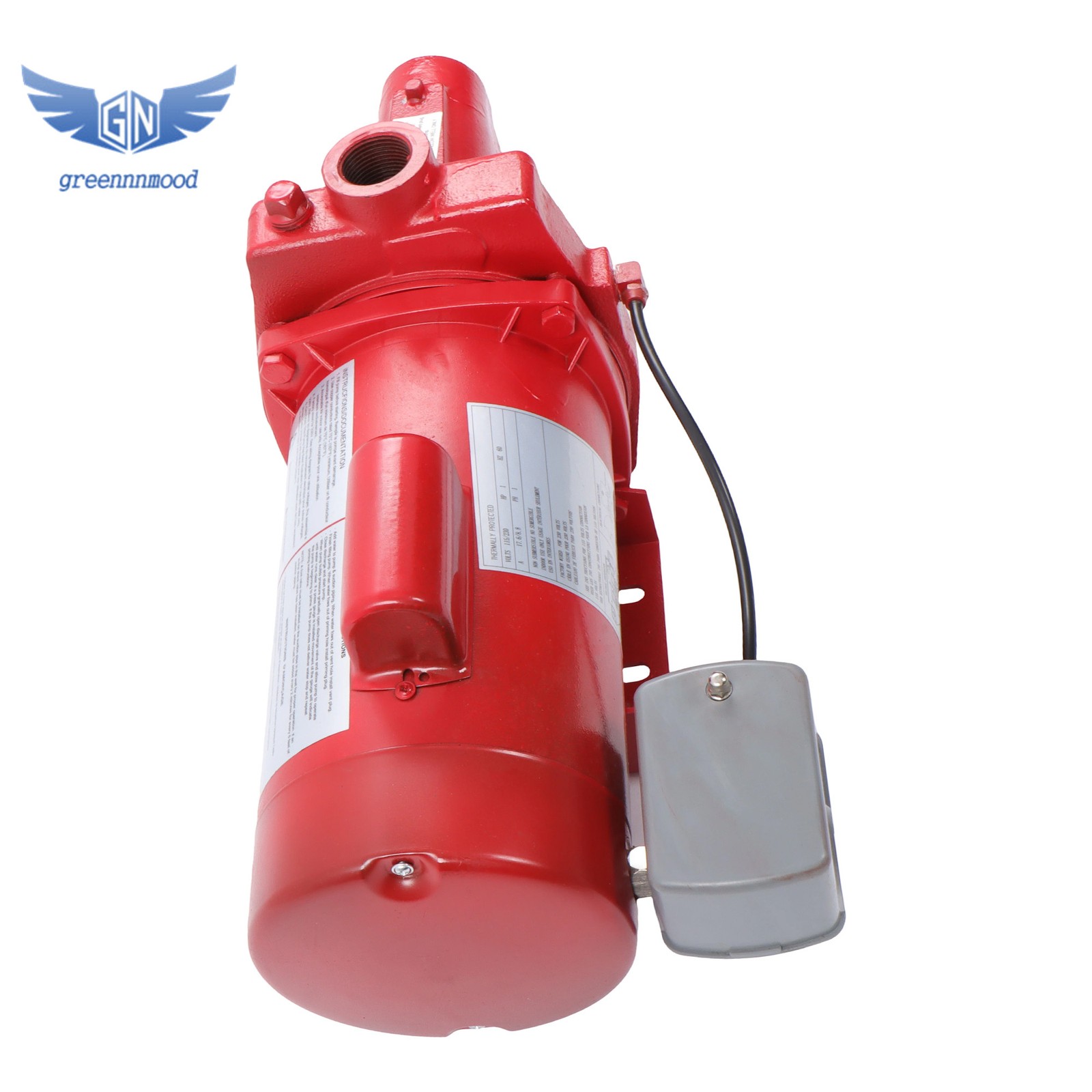 1 HP 23 GPM Dual Voltage 115/230 Volt Cast Iron Shallow Well Jet Pump Red 602208