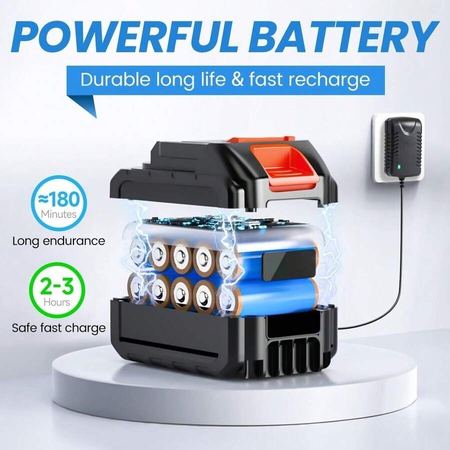 21V Cordless Pressure Washer with 2 Batteries 6-in-1 Nozzle