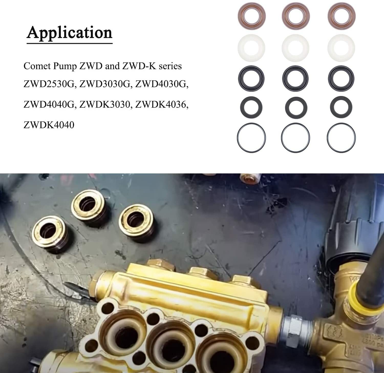 5019006400 Water Seal Repair Kit For ZWD ZWDK Series 15MM Pressure Washer Pump